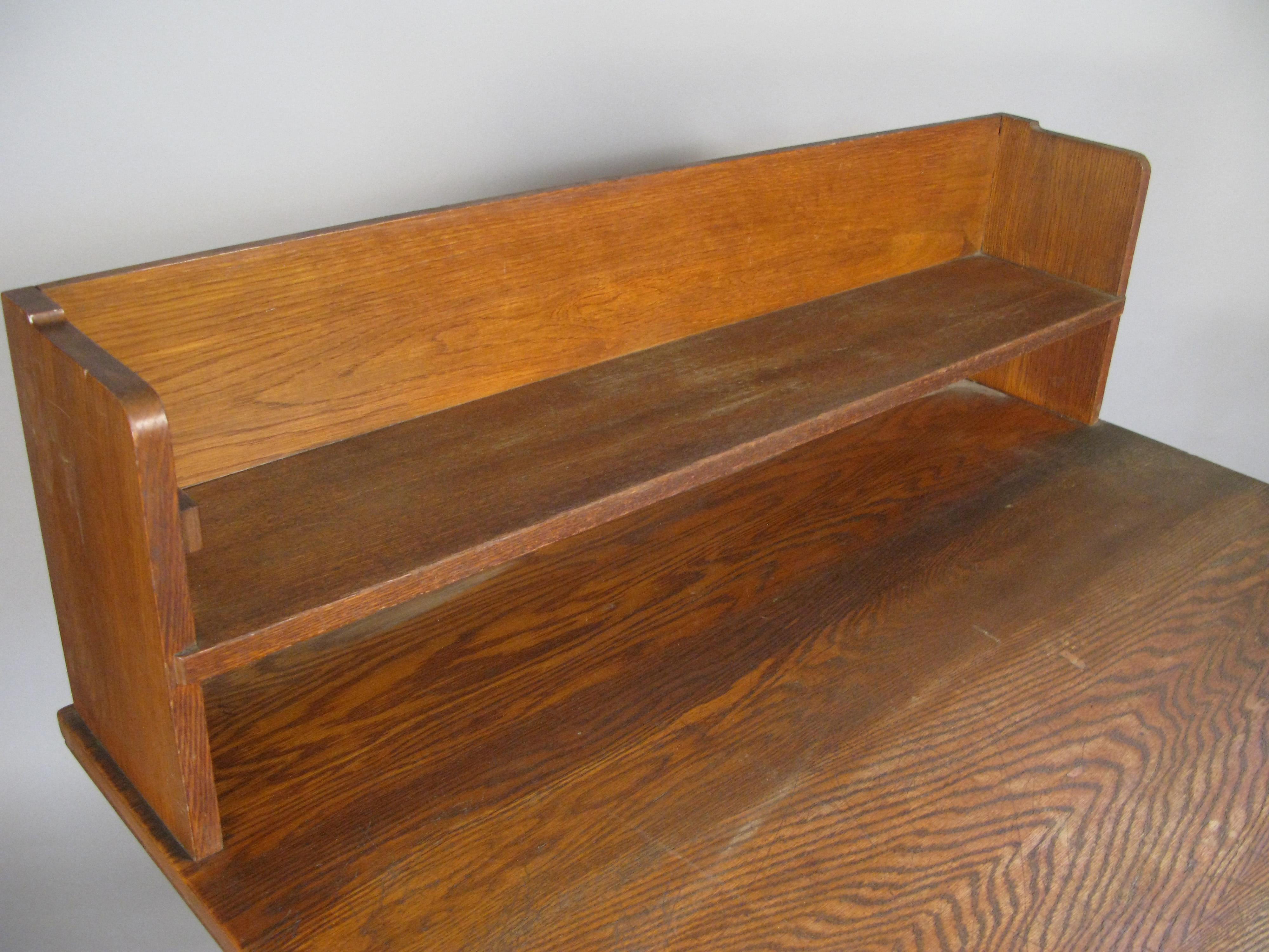 Early 20th Century Antique Oak Desk from Harvard Divinity School