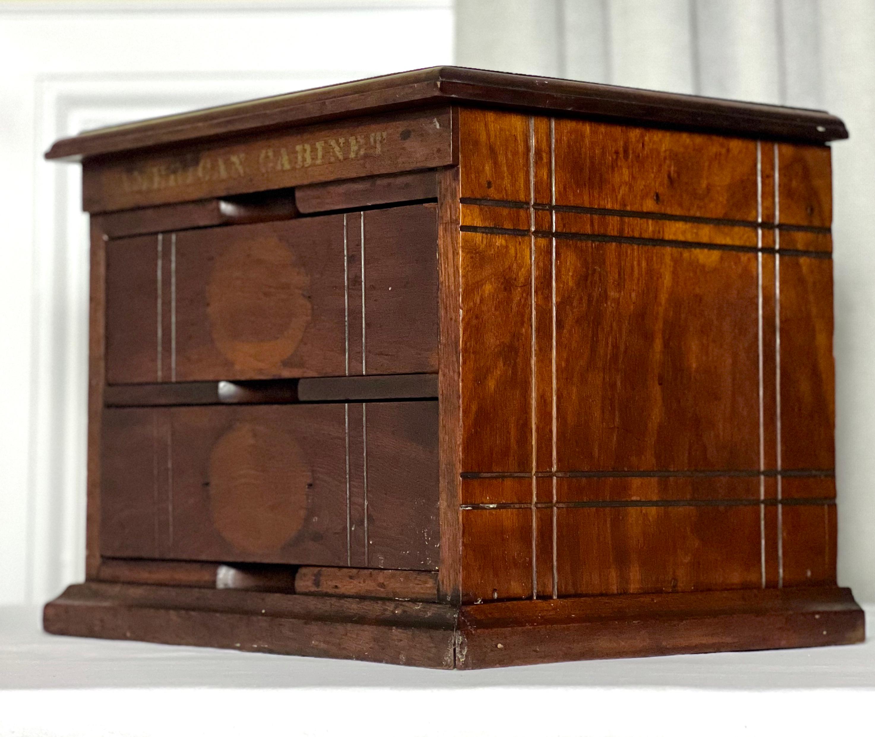North American Antique Oak Desktop Letter File Cabinet by American Cabinet Co. For Sale
