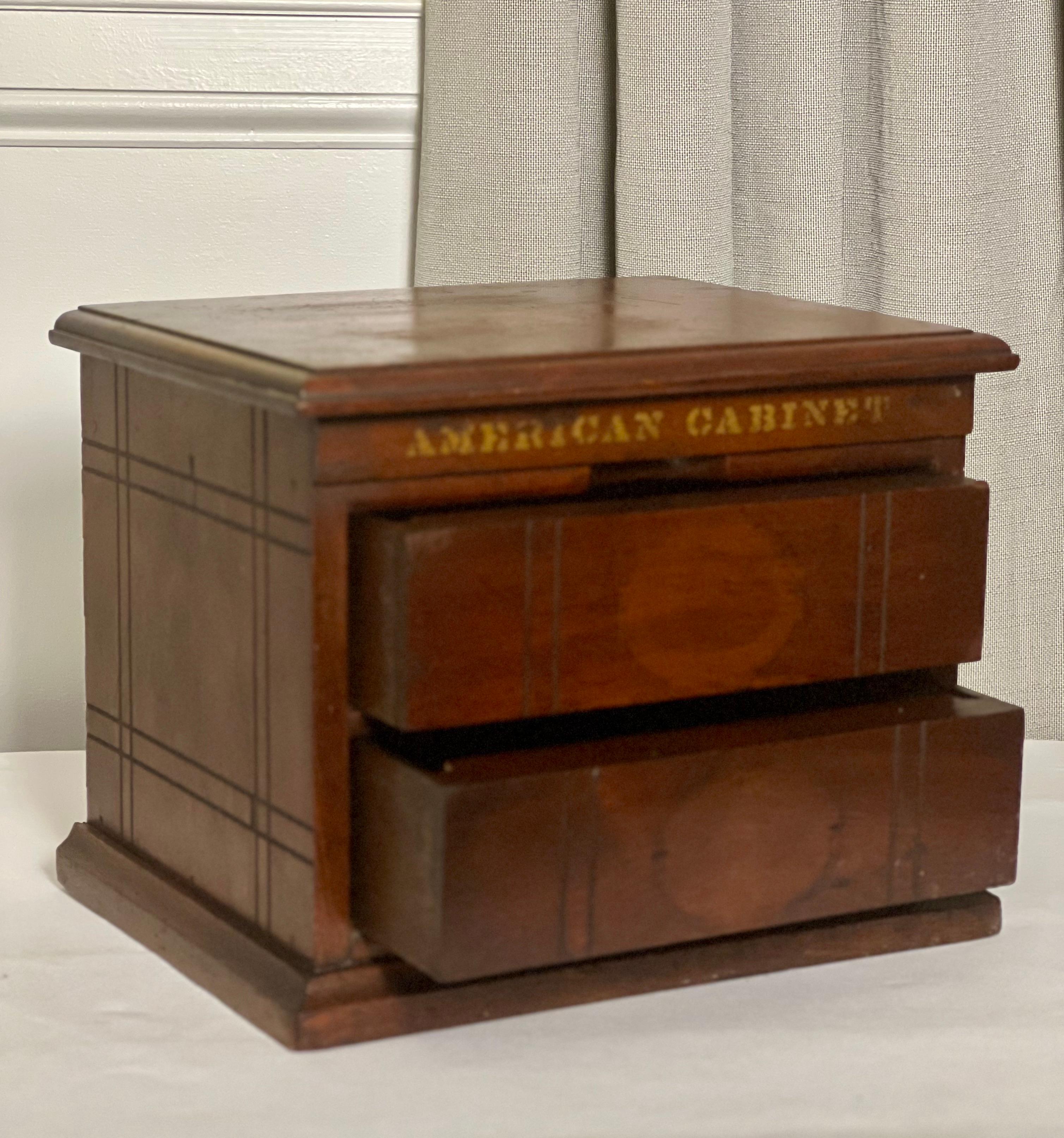 Antique Oak Desktop Letter File Cabinet by American Cabinet Co. In Good Condition For Sale In Doylestown, PA