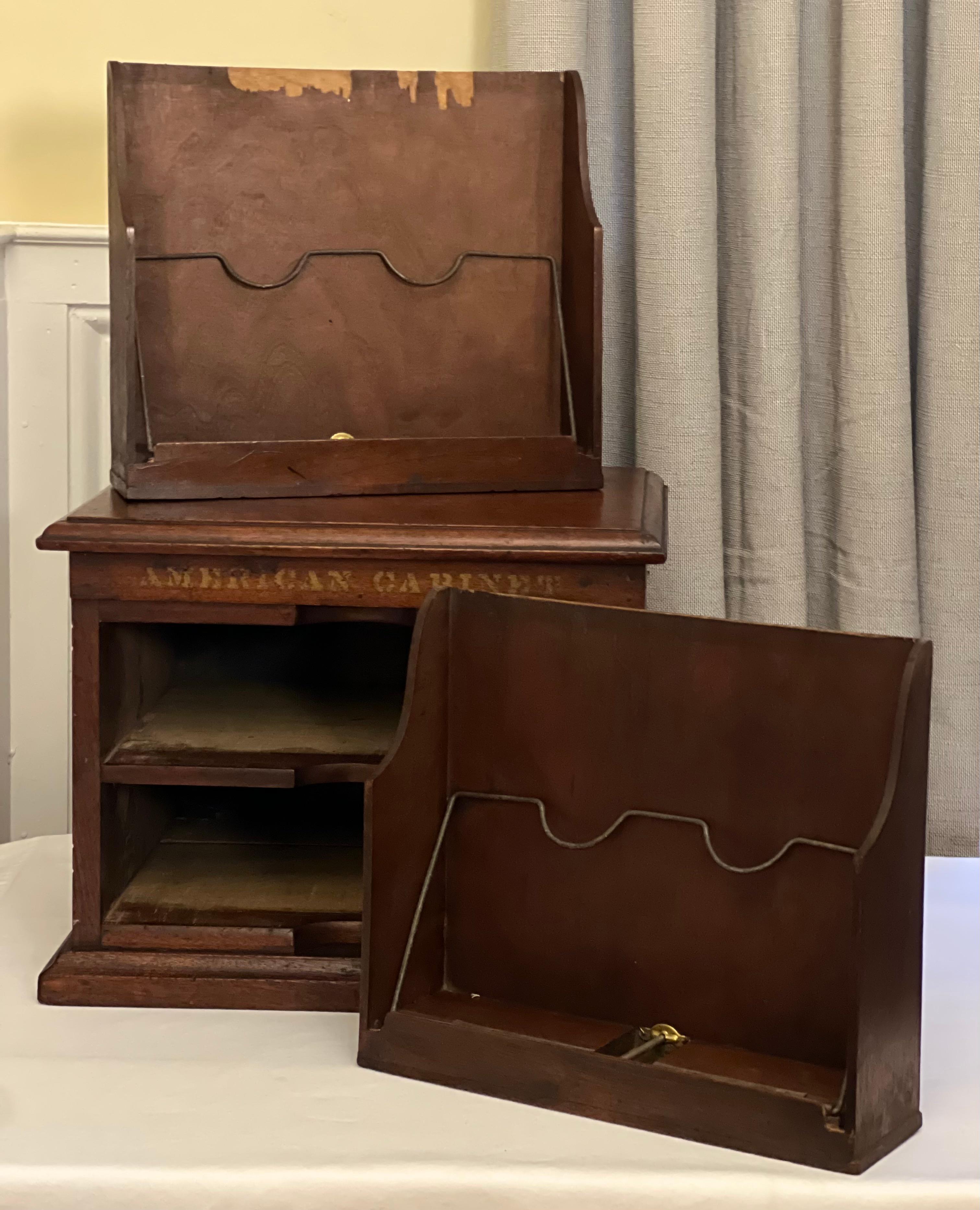 20ième siècle Antique Oak Desktop Letter File Cabinet by American Cabinet Co. en vente