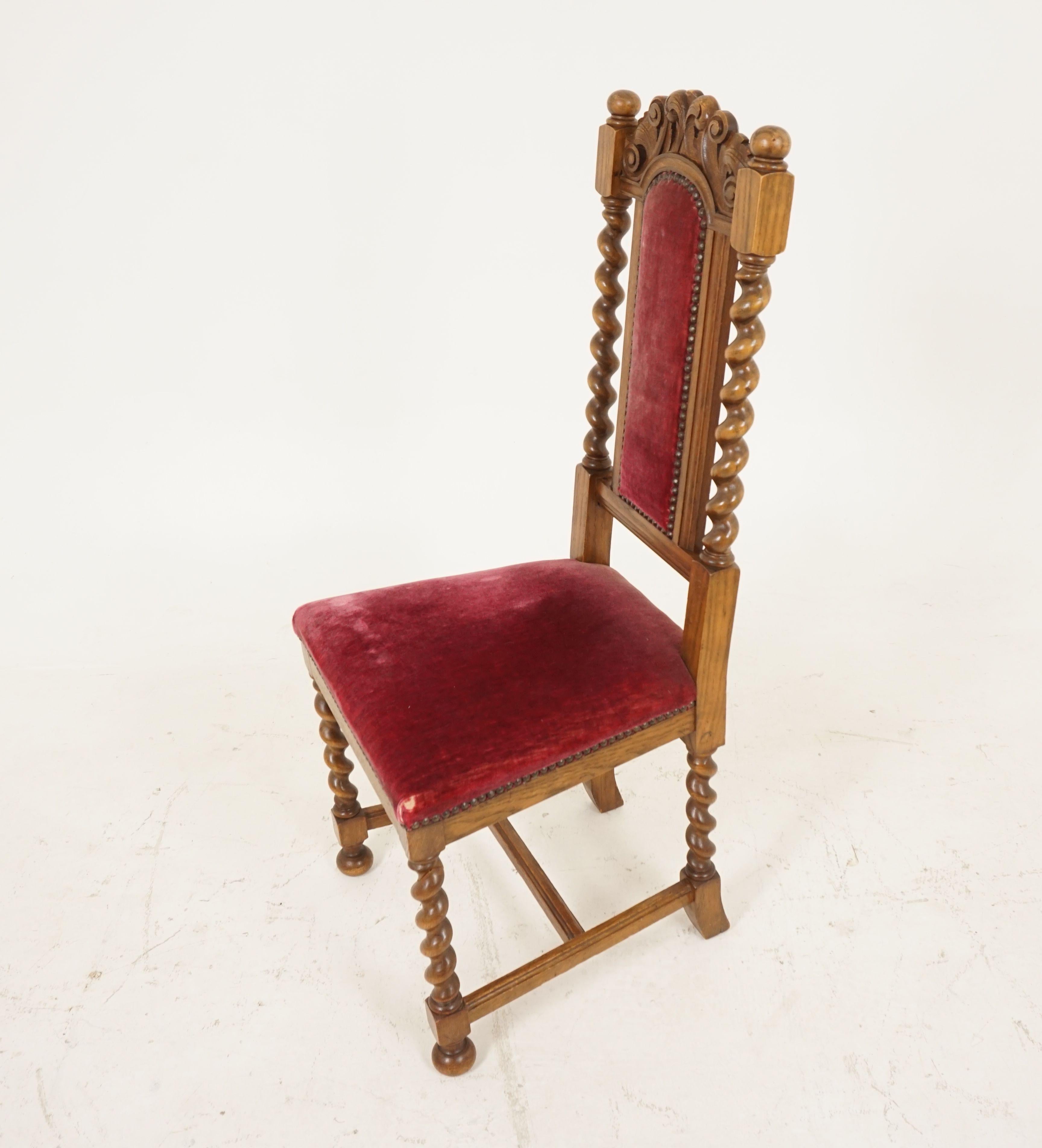Antique Oak Dining Chairs, Barley Twist, Antique Furniture, American 1920, B2097 3