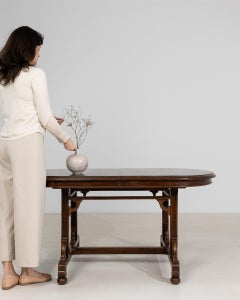 Antique Oak Dining Table, Dark Walnut Finish, France, 1880-1889