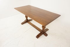 Antique Oak Dining Table, Refectory Farmhouse Dining Table, Scotland 1930, B2269