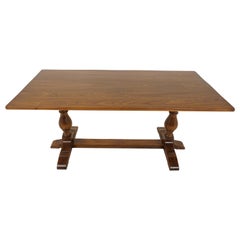 Antique Oak Dining Table, Refectory Farmhouse Dining Table, Scotland 1930, B2269