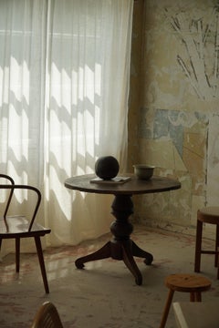 Antique Oak Dining Table / Side Table with Tripod Legs, Wabi Sabi, Late 18th C