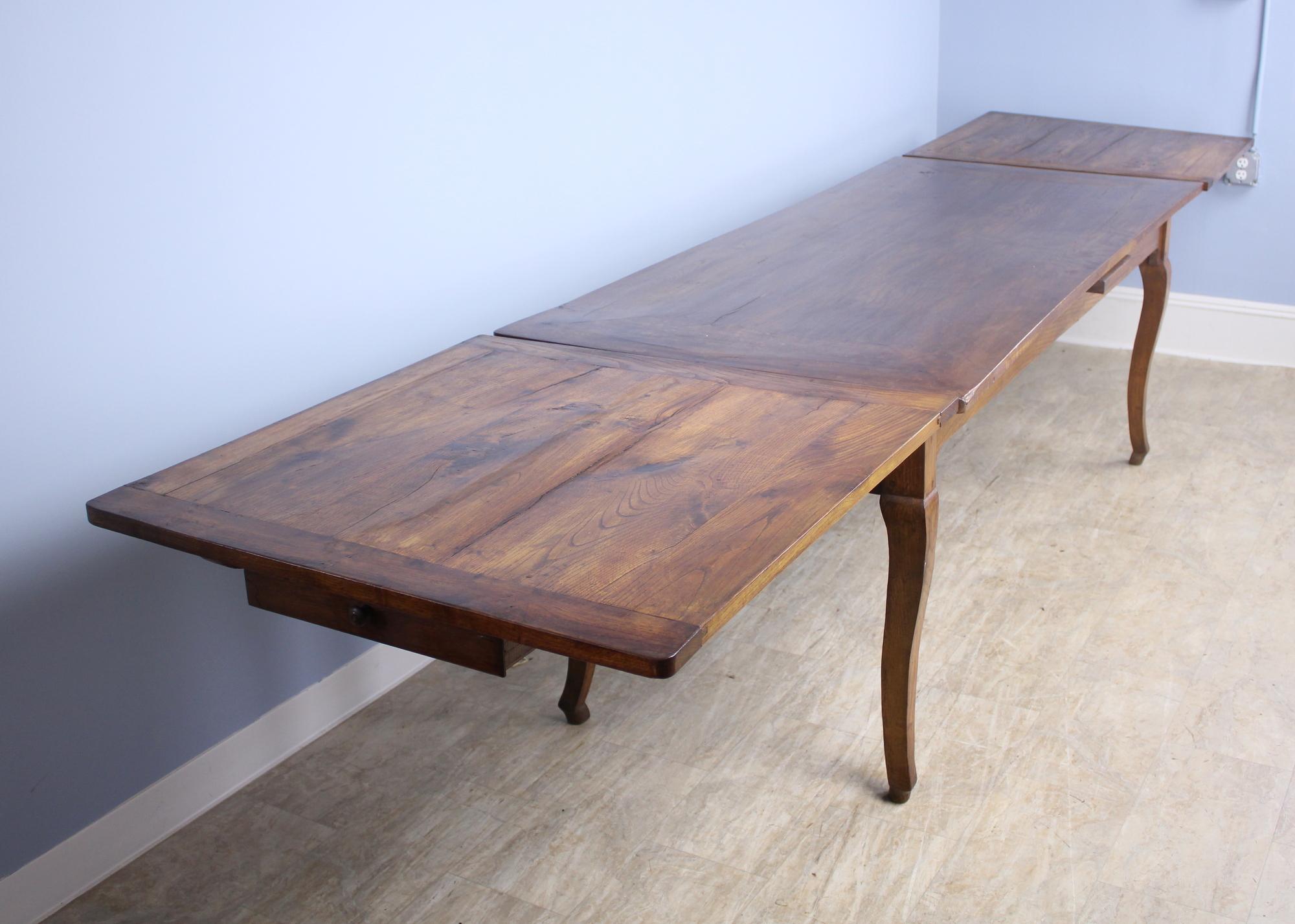 French Antique Oak Dining Table with Hoof Feet