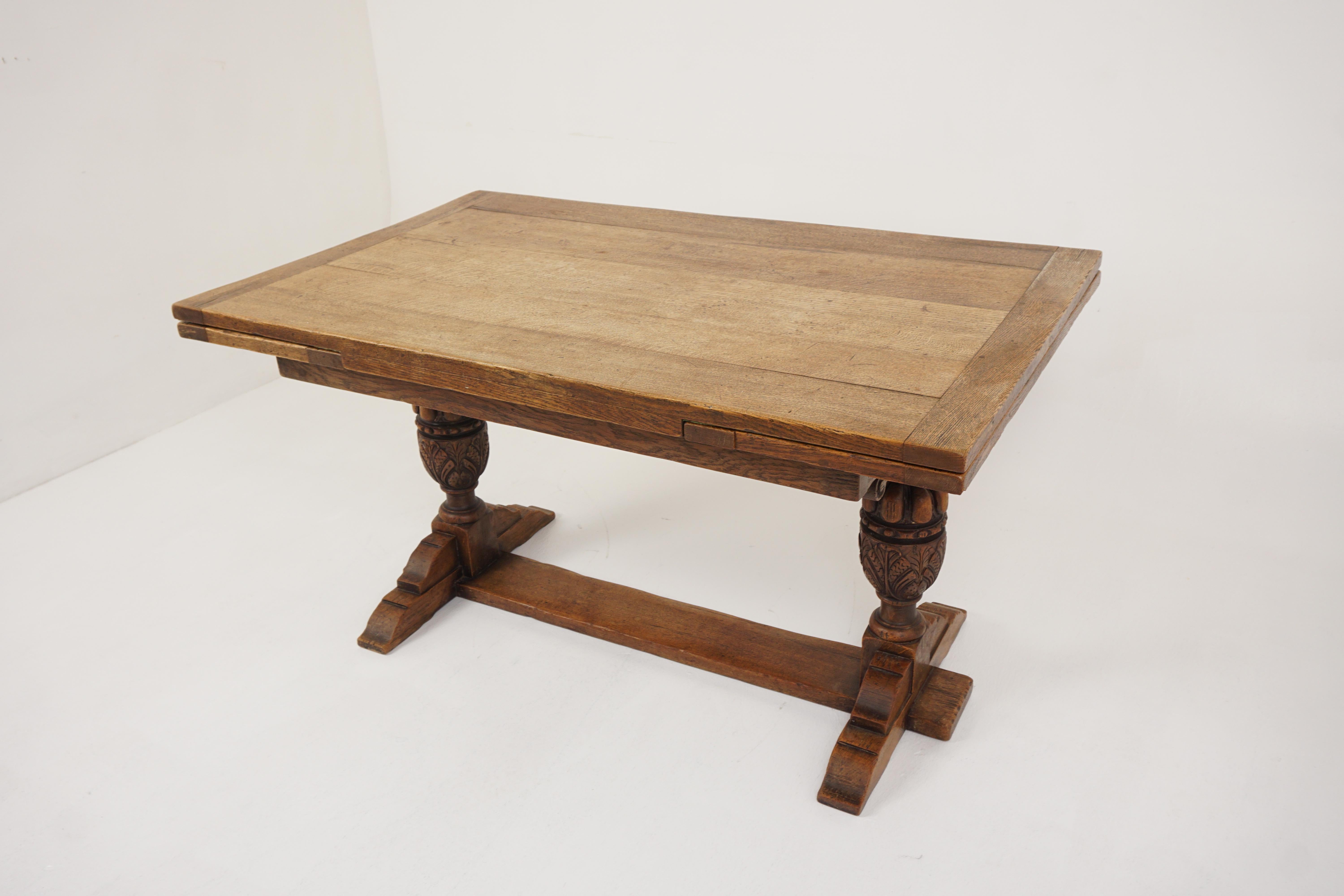 antique oak dining table with leaves
