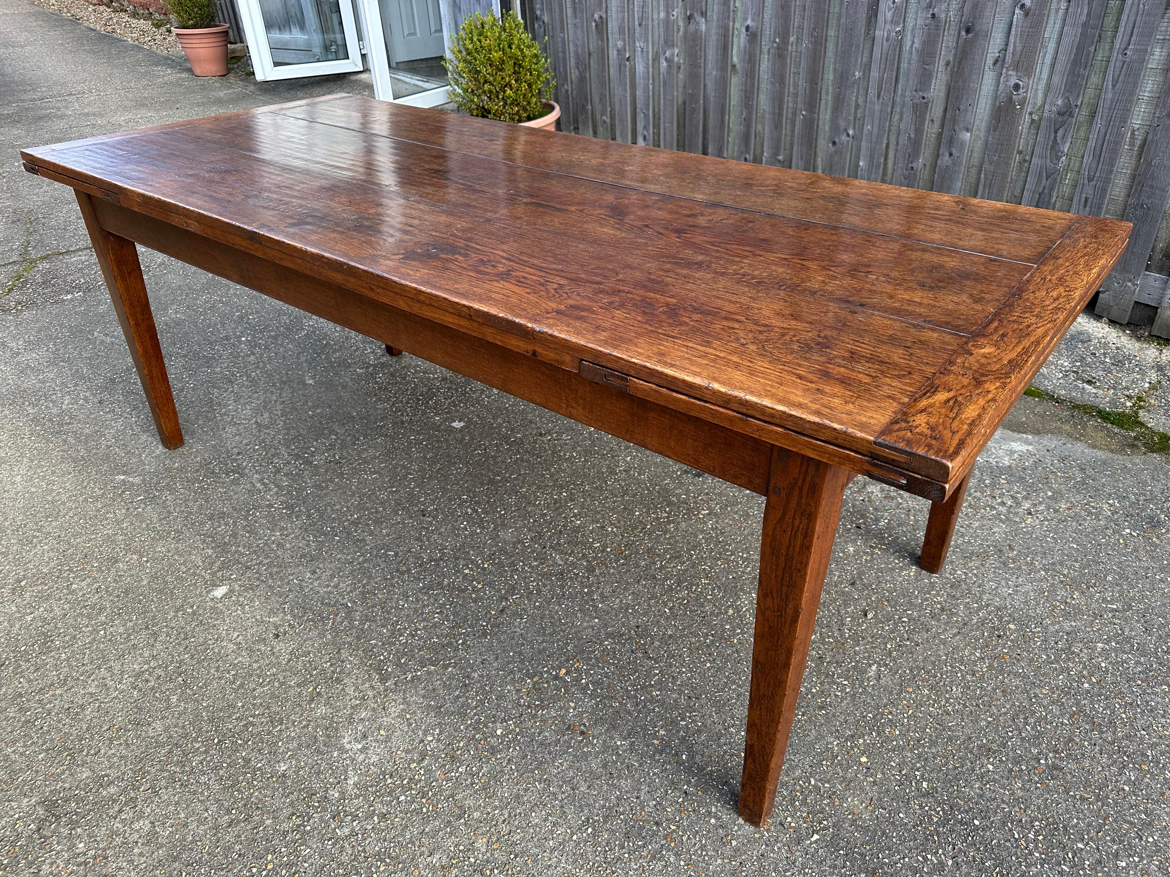 French Antique Oak Double Extending Table