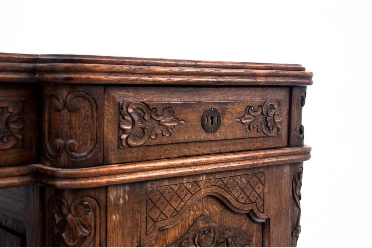 Escritorio antiguo de doble cara de roble, Europa occidental, finales del siglo XIX Fines del siglo XIX