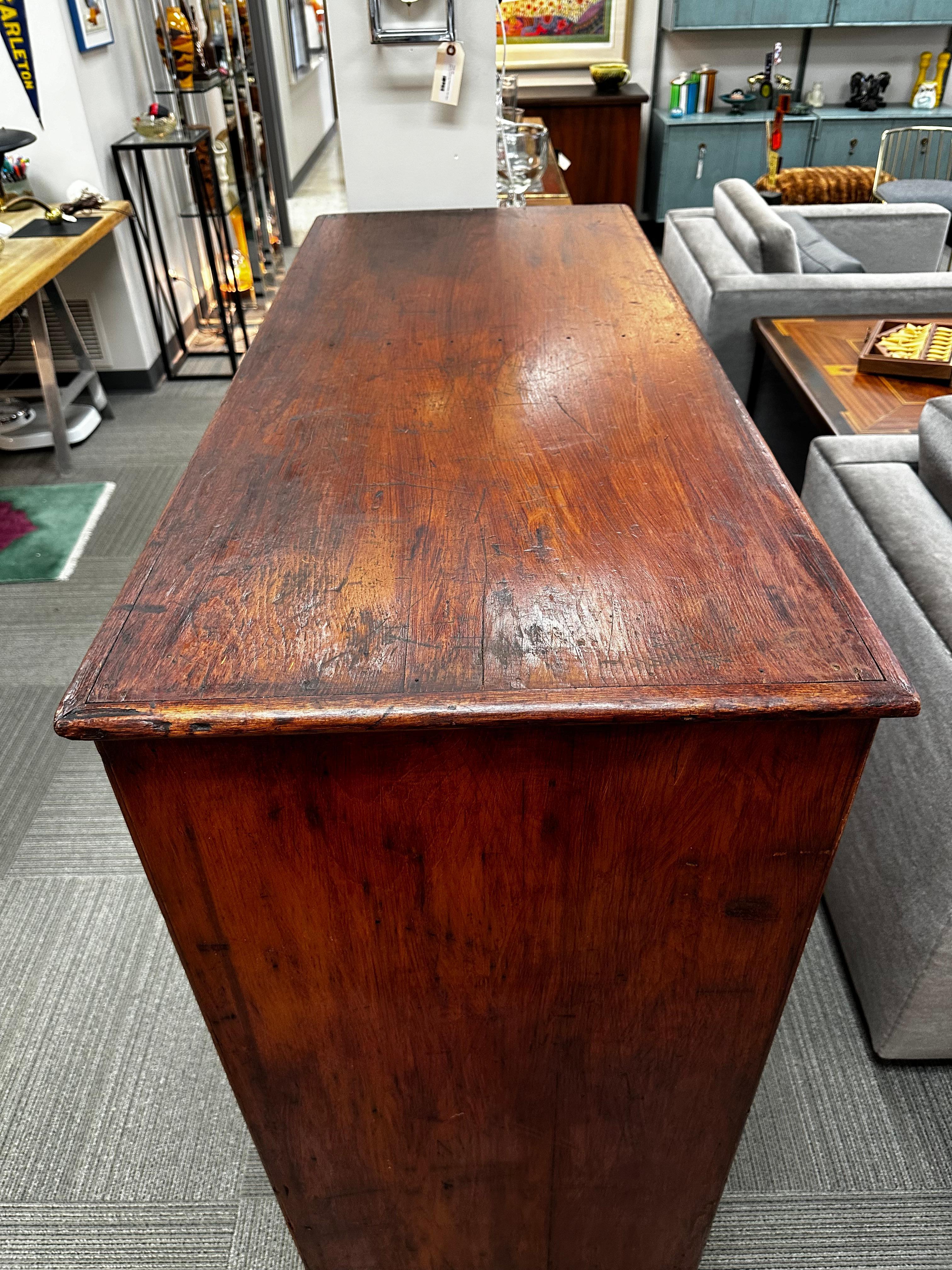 Antique Oak Double-Sided File or Parts Cabinet on Casters 4