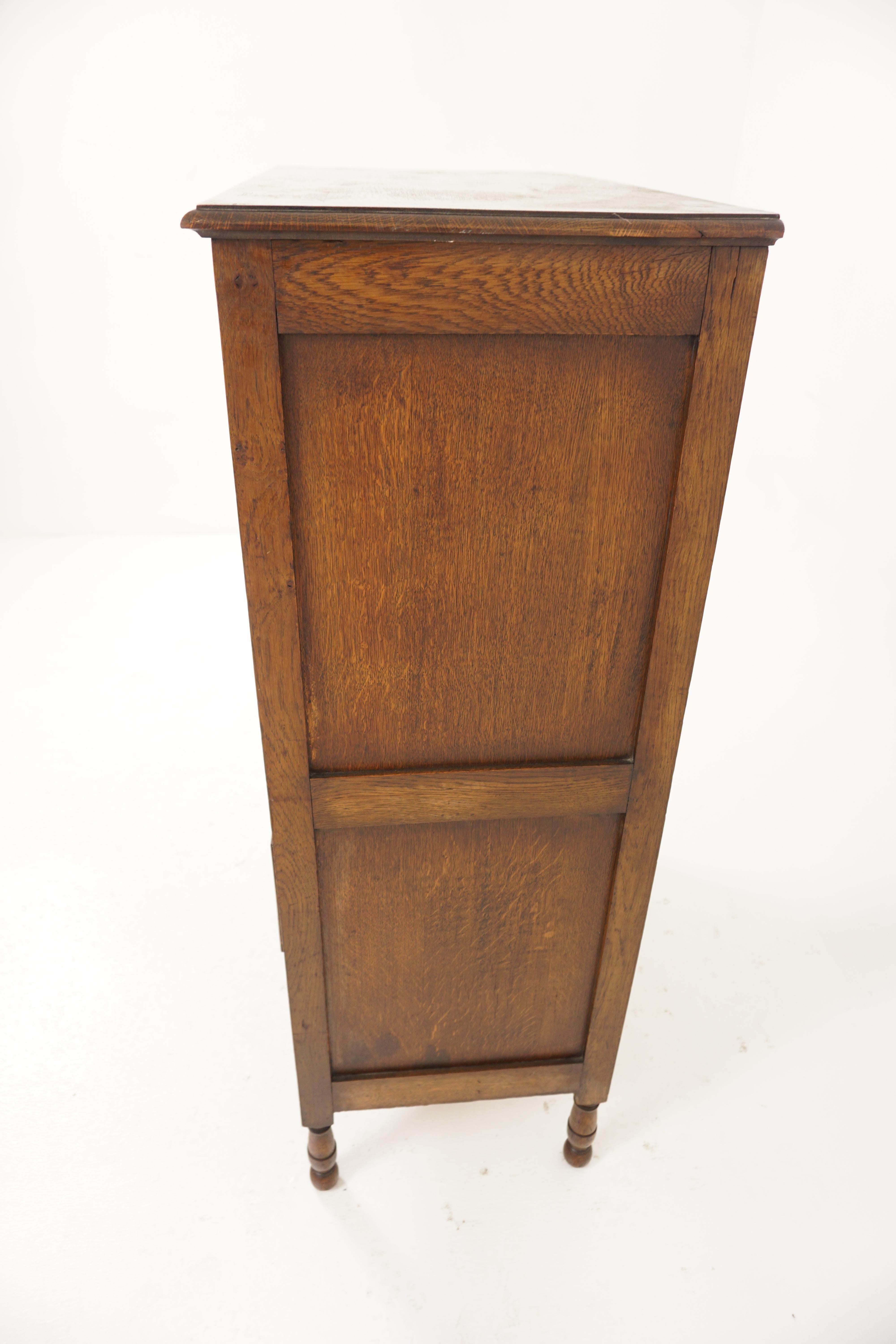 Early 20th Century Antique Oak Dresser, Vintage Tiger Oak Bachelor Chest, Scotland 1920, H1135