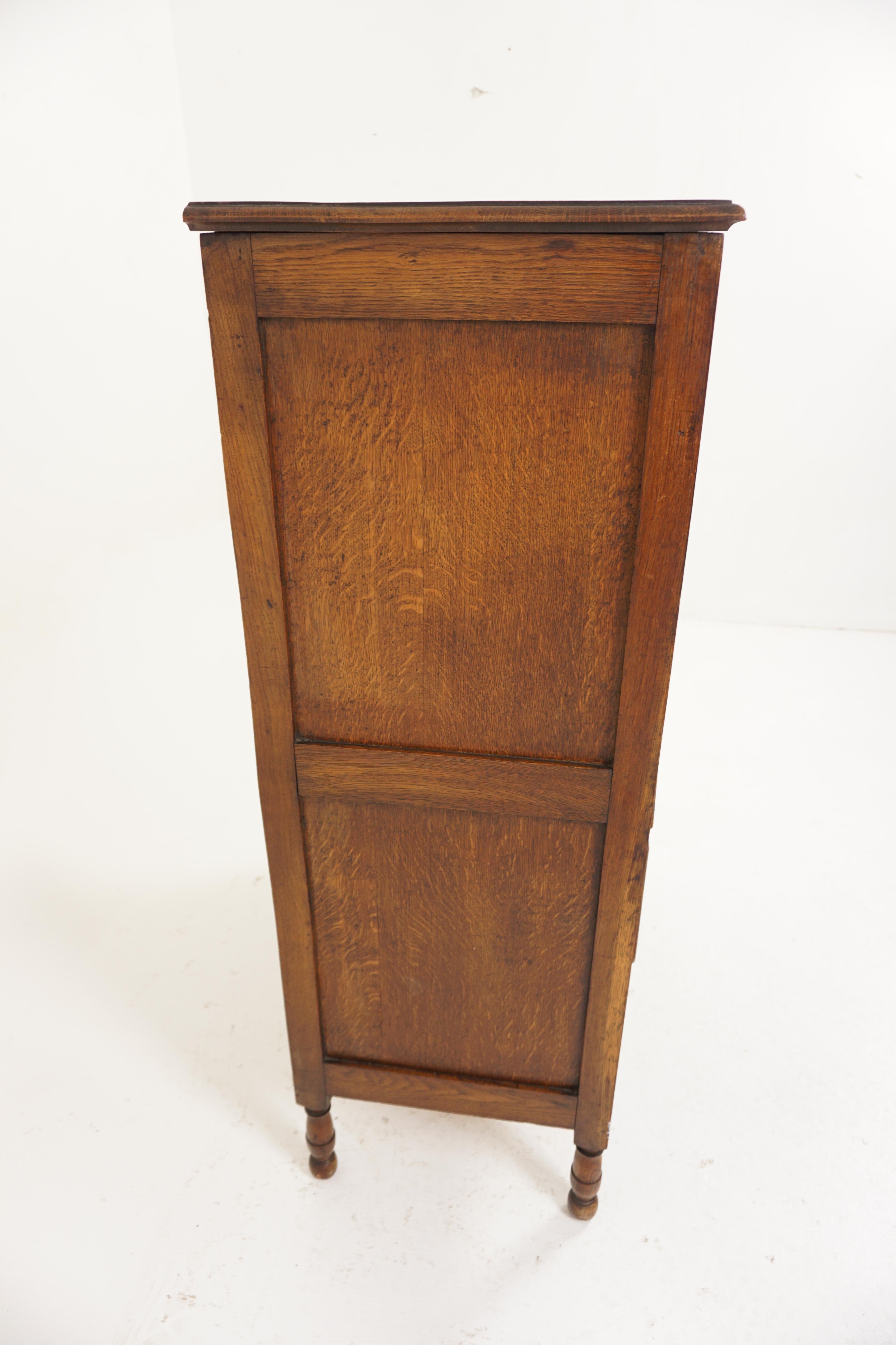 Antique Oak Dresser, Vintage Tiger Oak Bachelor Chest, Scotland 1920, H1135 1
