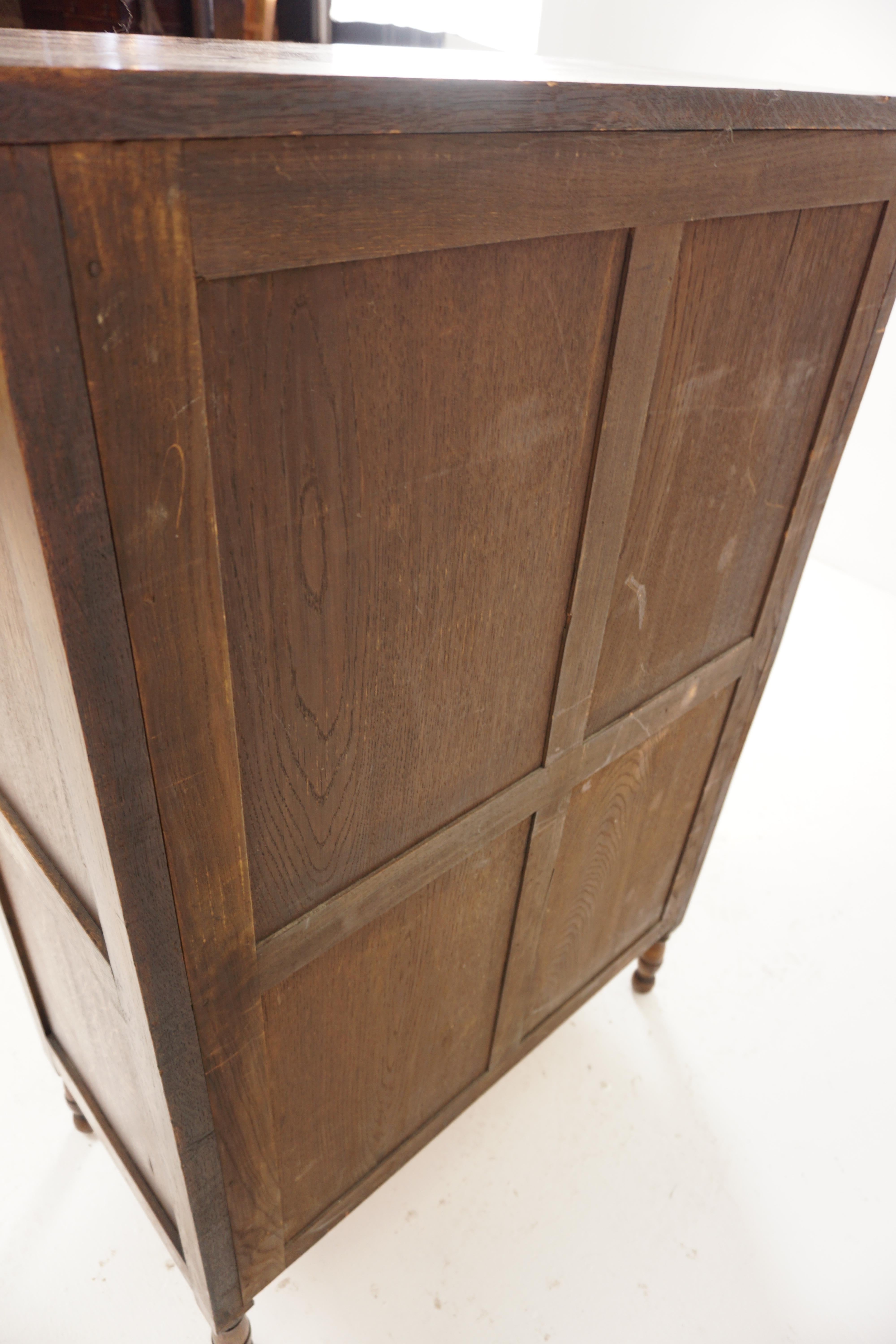 Antique Oak Dresser, Vintage Tiger Oak Bachelor Chest, Scotland 1920, H1135 2