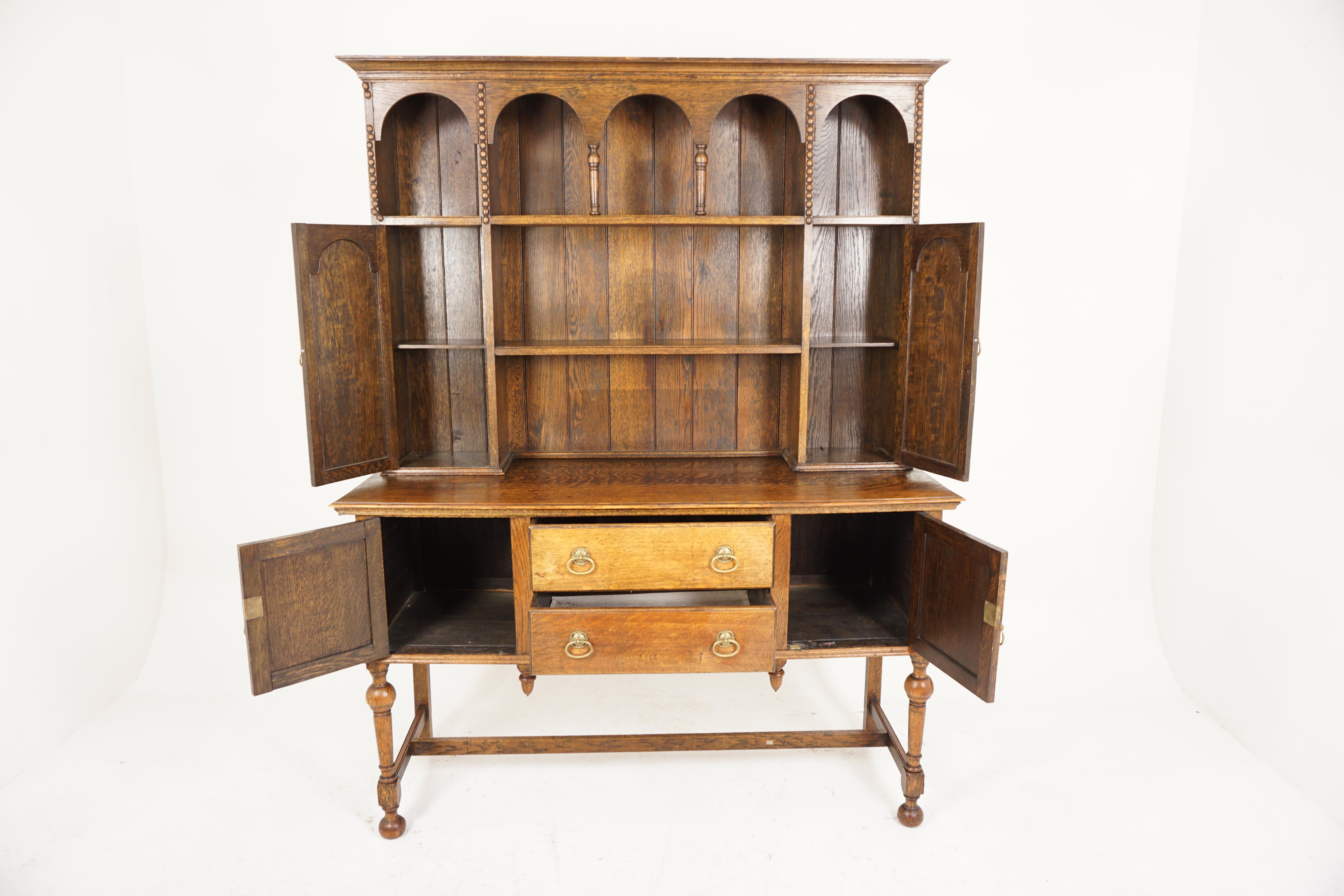 Hand-Crafted Antique Oak Dresser, Welsh Buffet, Hutch, and Sideboard, Scotland 1900, H1040