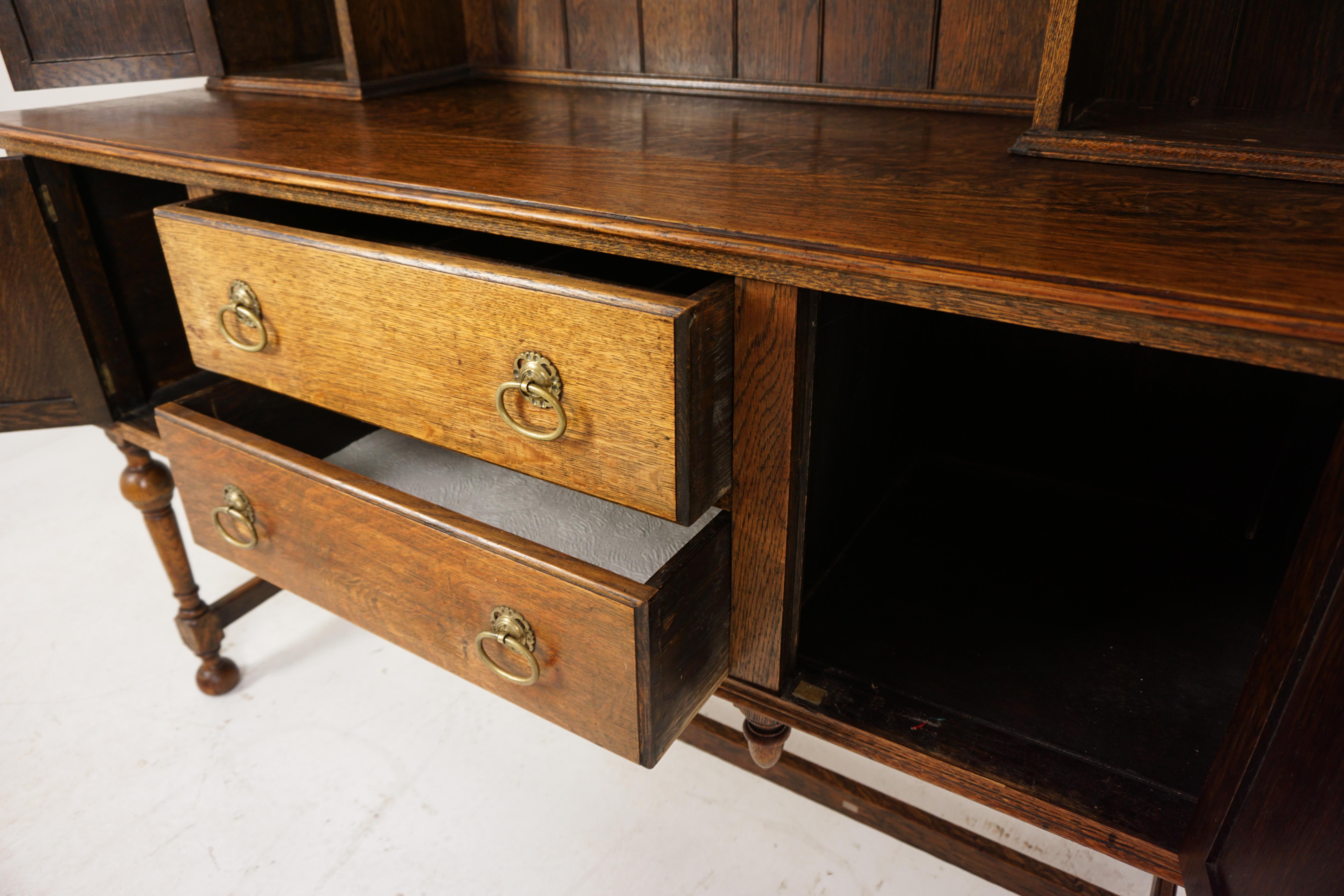 Antique Oak Dresser, Welsh Buffet, Hutch, and Sideboard, Scotland 1900, H1040 In Good Condition In Vancouver, BC