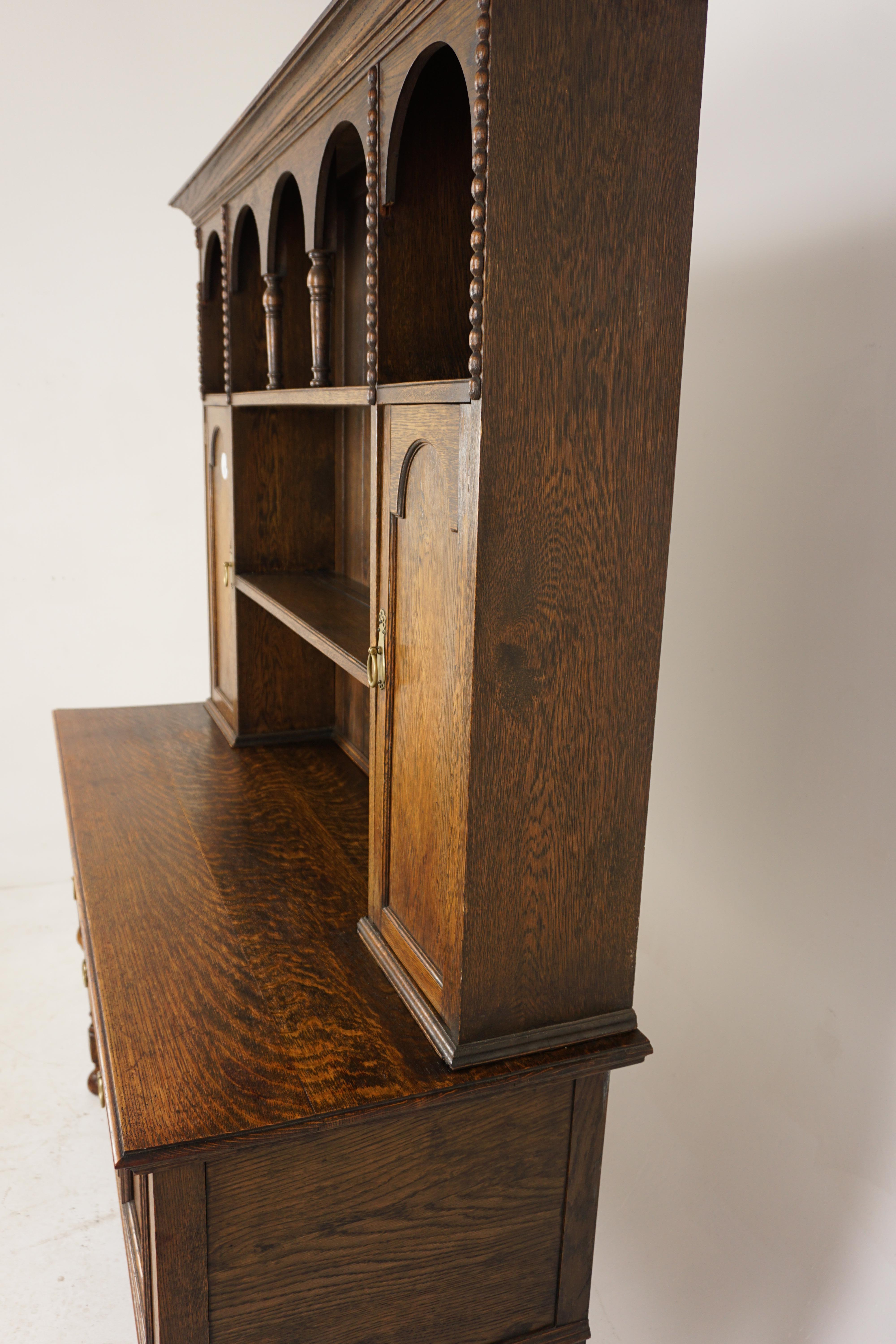 Antique Oak Dresser, Welsh Buffet, Hutch, and Sideboard, Scotland 1900, H1040 2