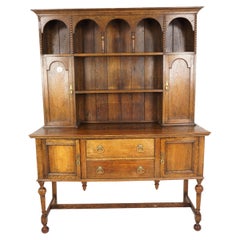 Antike Kommode aus Eichenholz, Welsh Buffet, Hutch und Sideboard, Schottland 1900, H1040