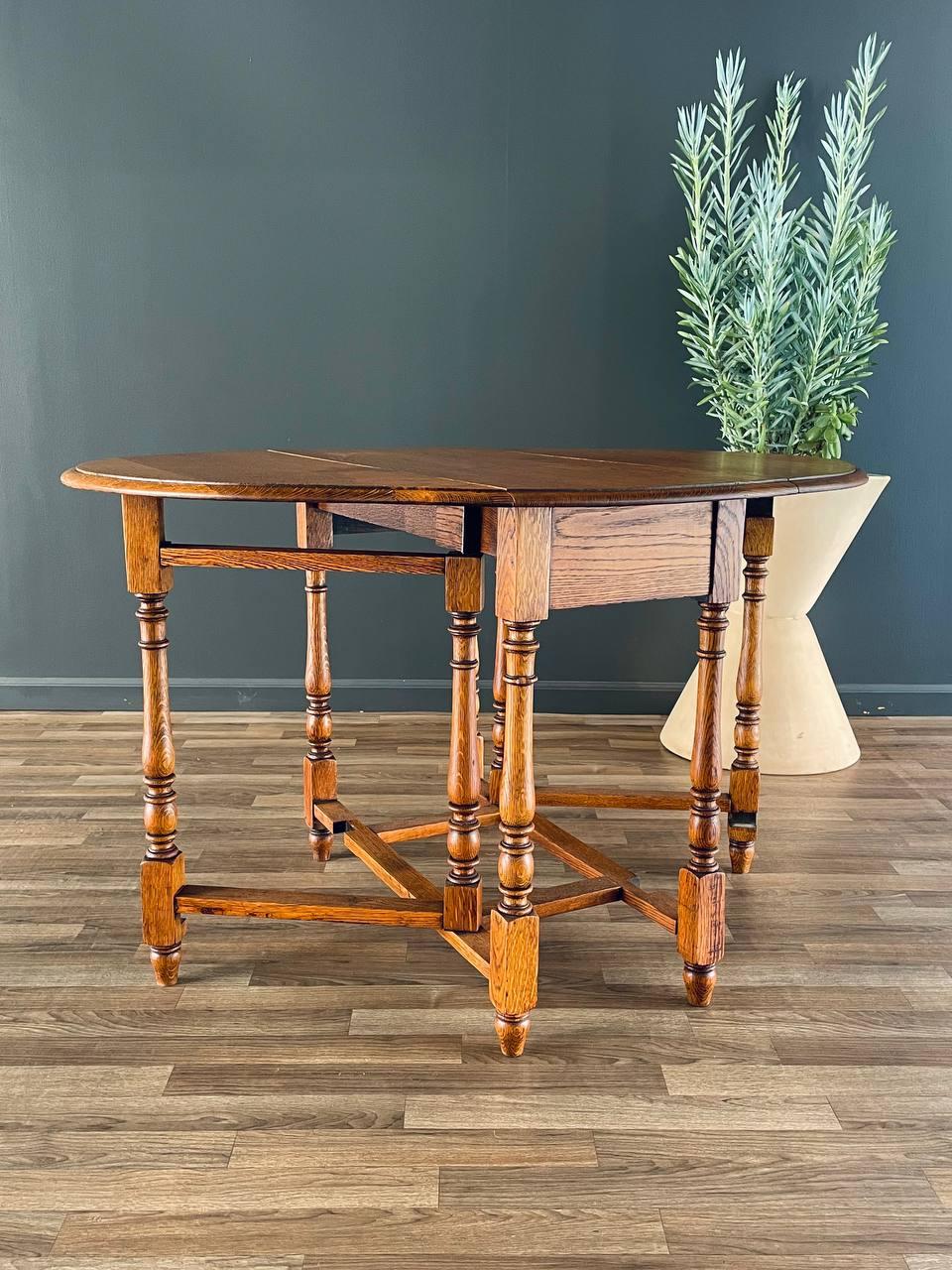 Other Antique Oak Drop-Leaf Table Coast Modern Farmhouse