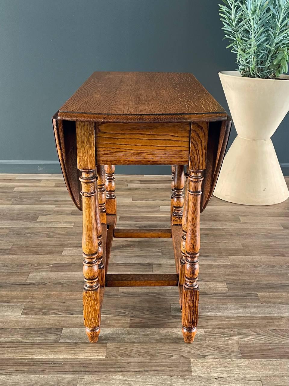 Antique Oak Drop-Leaf Table Coast Modern Farmhouse 1