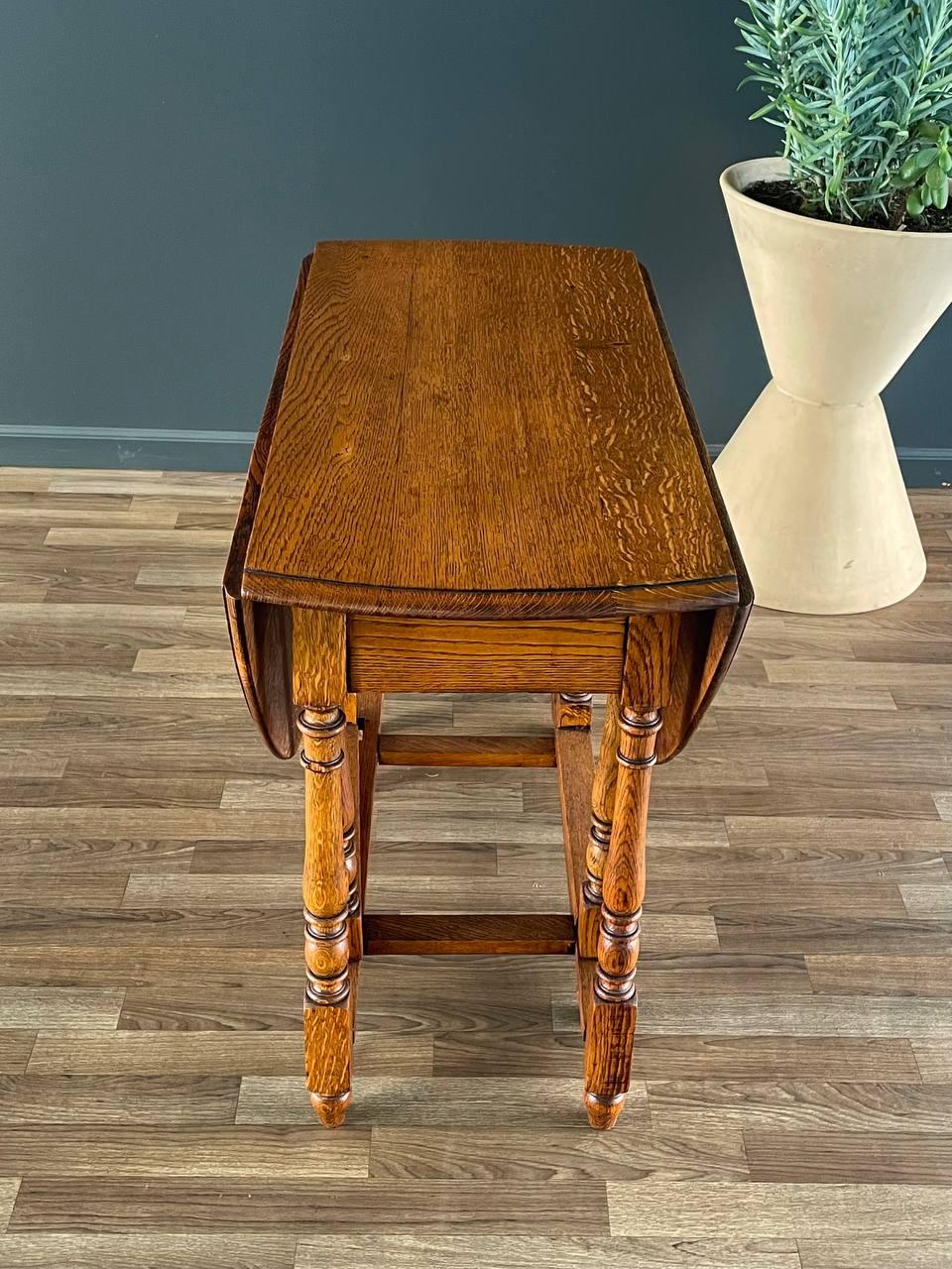 Antique Oak Drop-Leaf Table Coast Modern Farmhouse 2