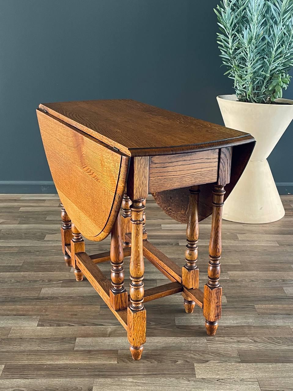Antique Oak Drop-Leaf Table Coast Modern Farmhouse 3