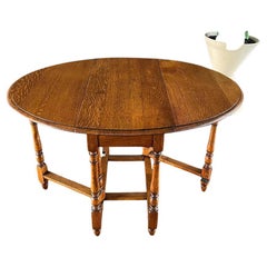 Antique Oak Drop-Leaf Table Coast Modern Farmhouse