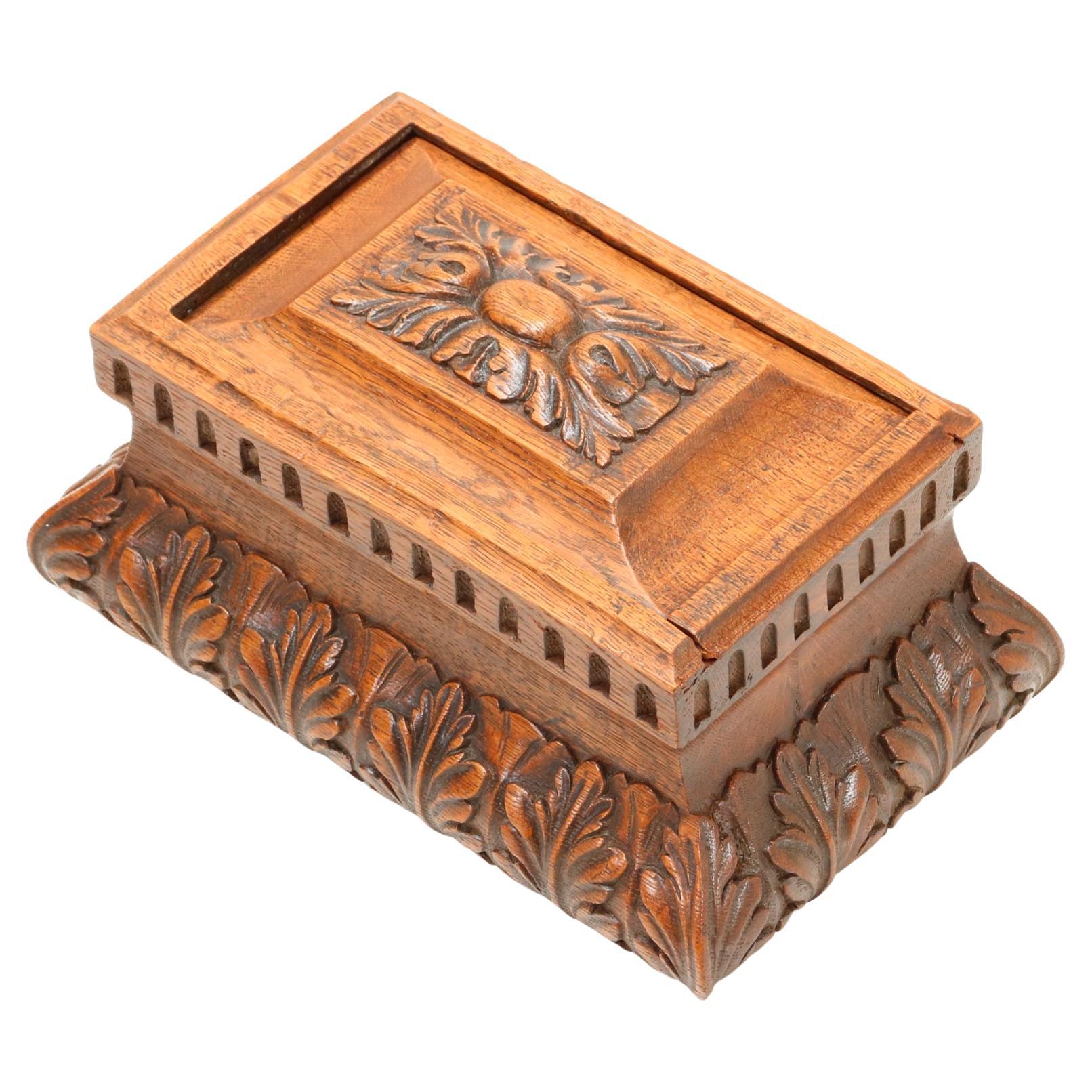 Antique Oak Dutch 19th Century Decorative Box
