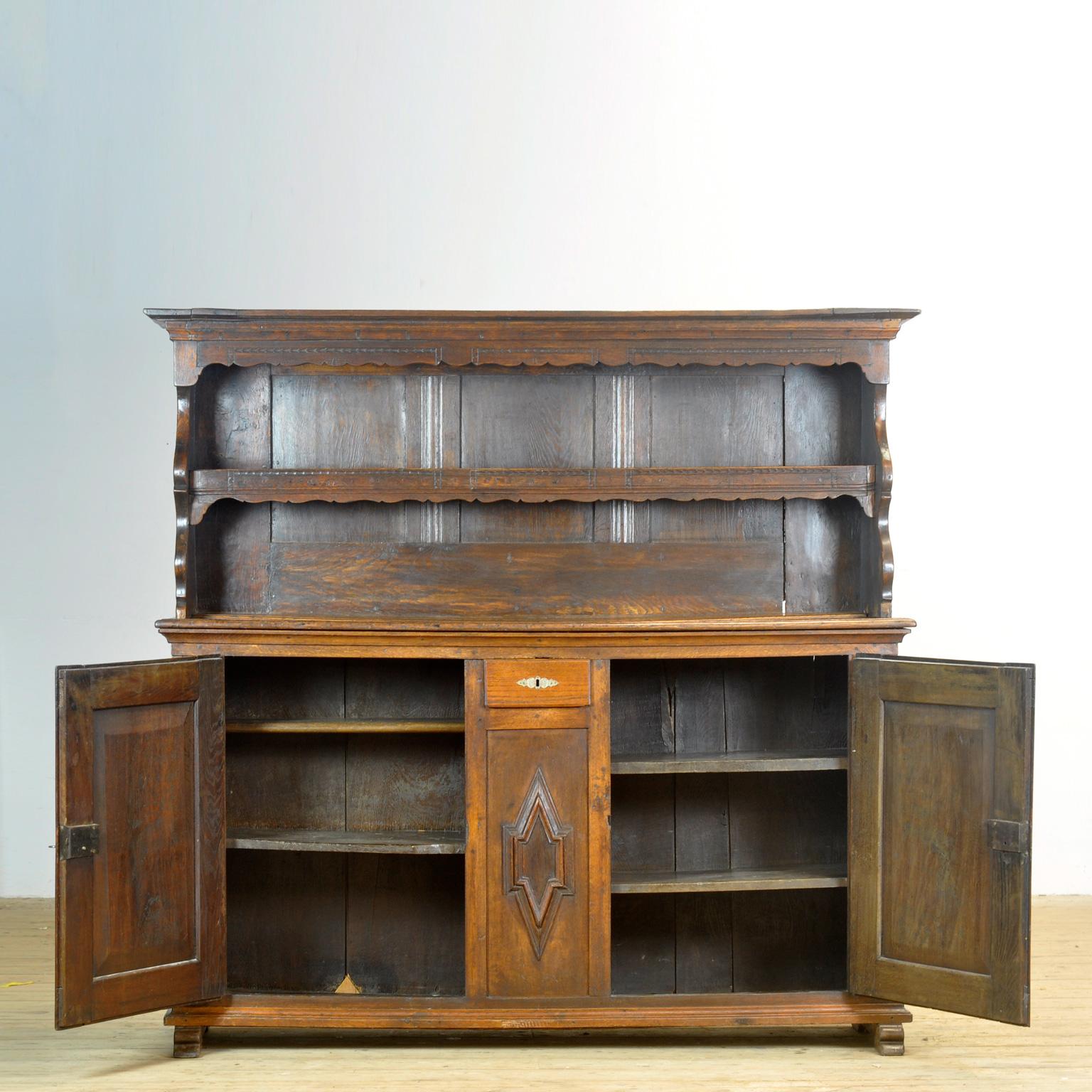Dutch Colonial Antique Oak Dutch dresser, 1820s For Sale