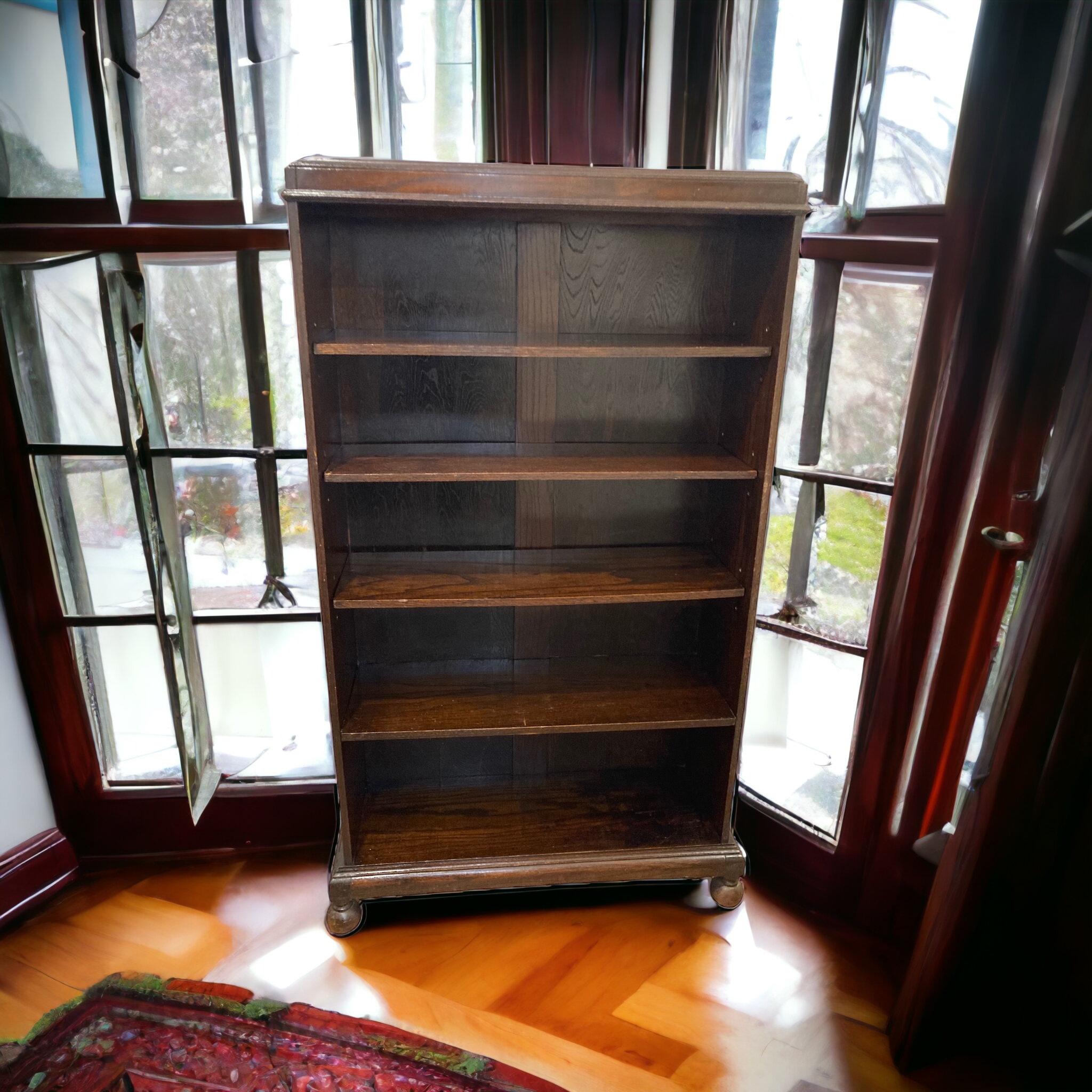 Antique Oak early 20th Century Bookcase 4