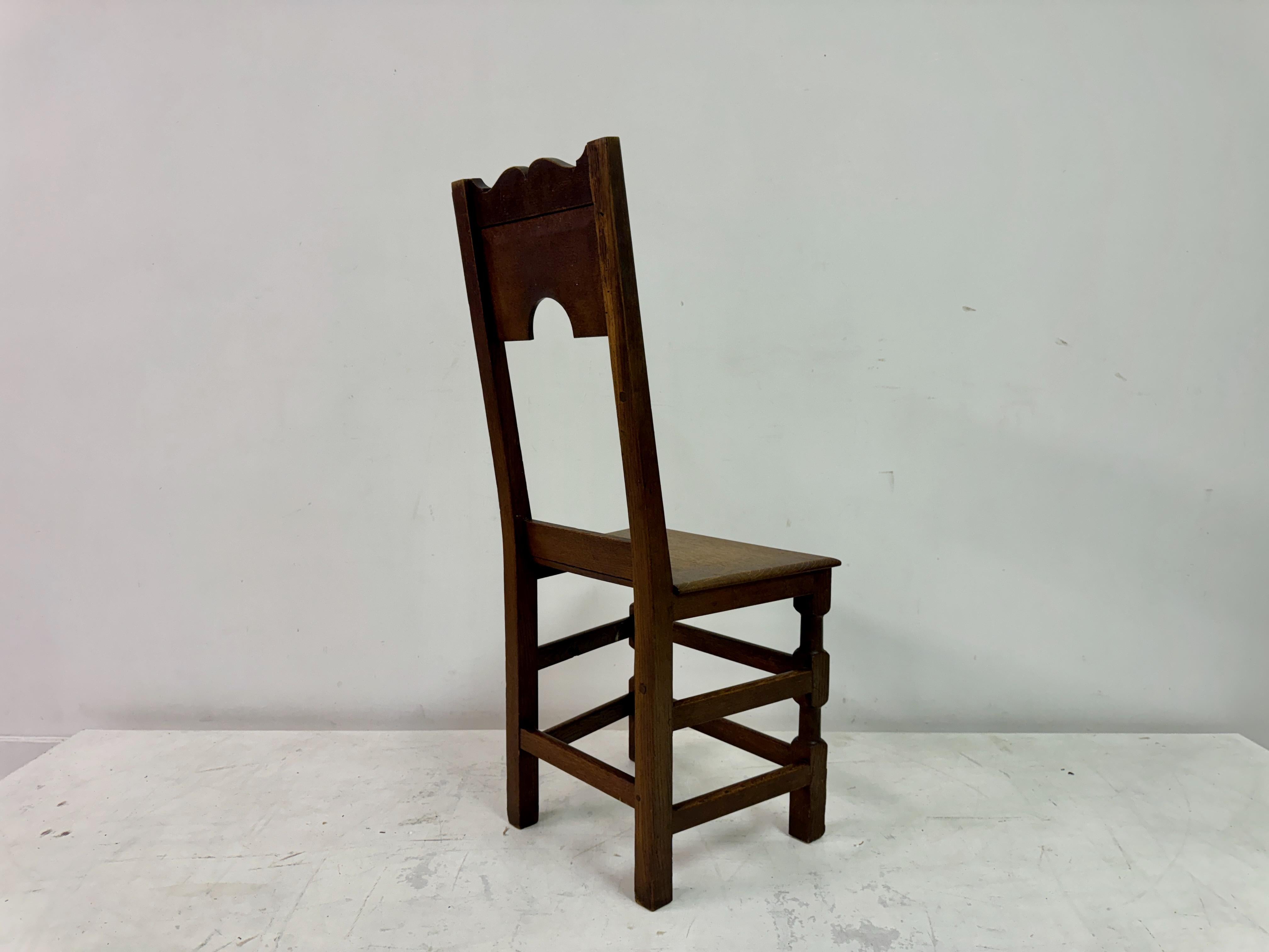 Antique Oak Ecclesiastical Side Chair 6