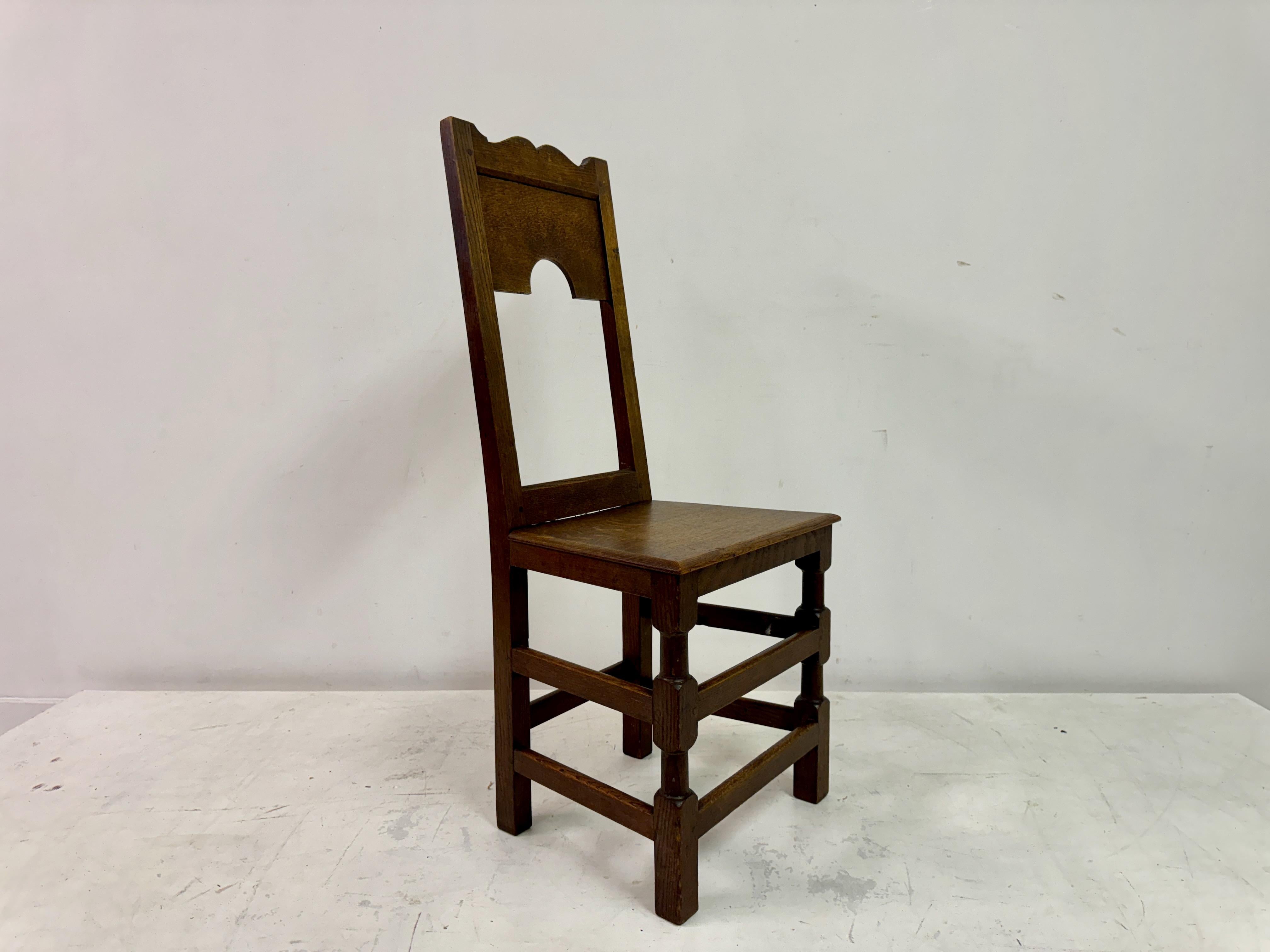 Antique Oak Ecclesiastical Side Chair 8