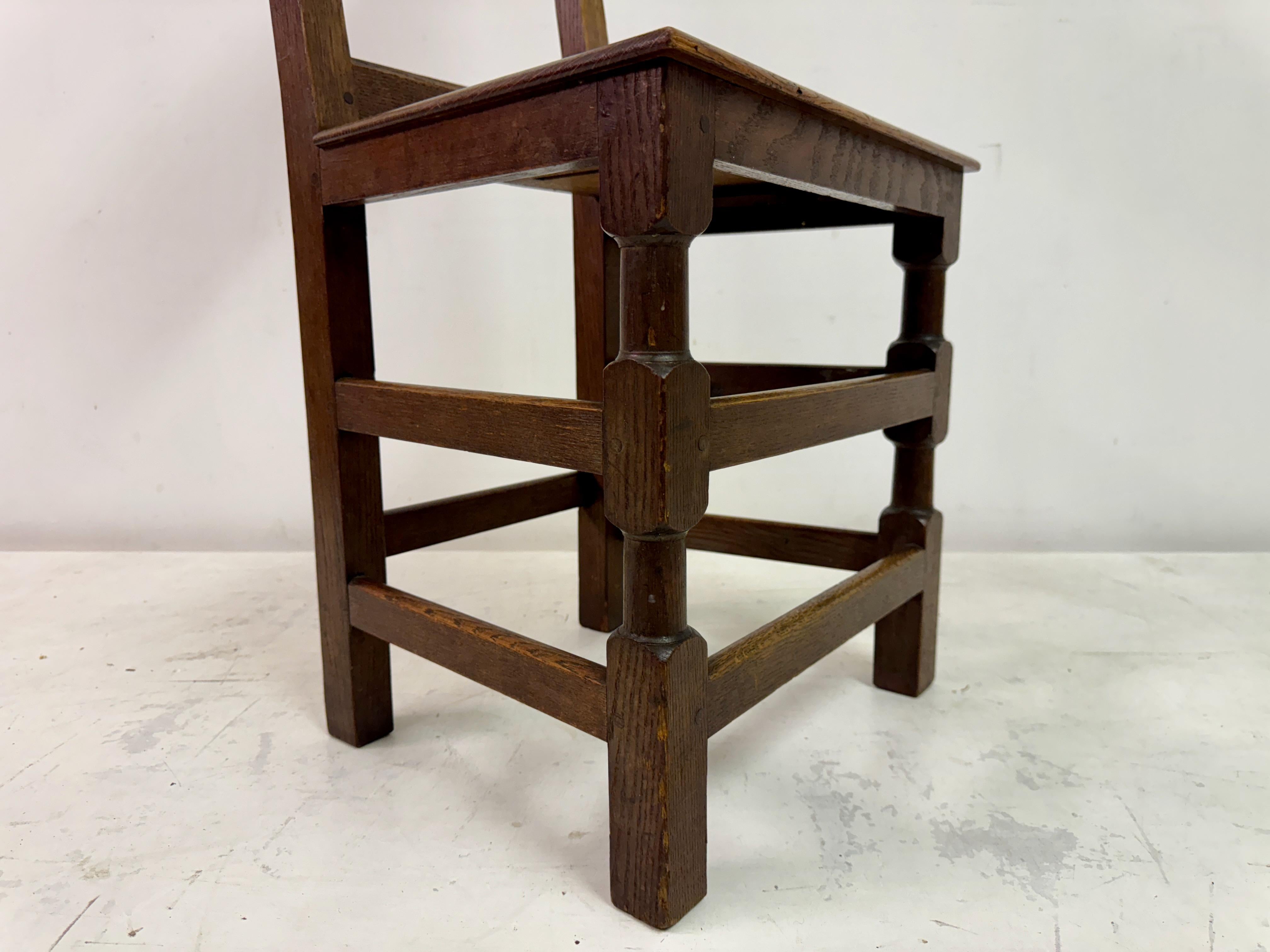 Antique Oak Ecclesiastical Side Chair 9