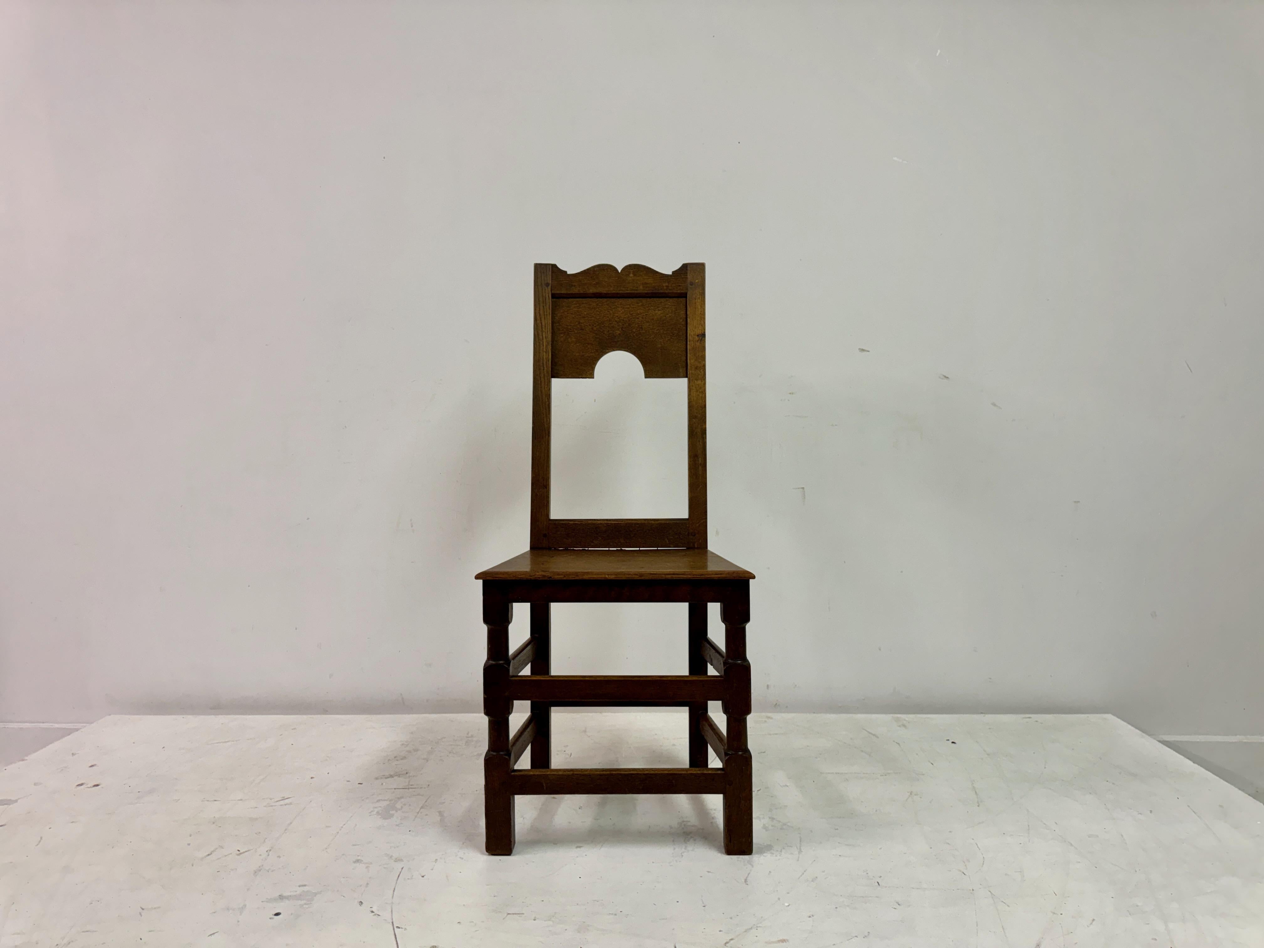 Antique Oak Ecclesiastical Side Chair In Good Condition In London, London