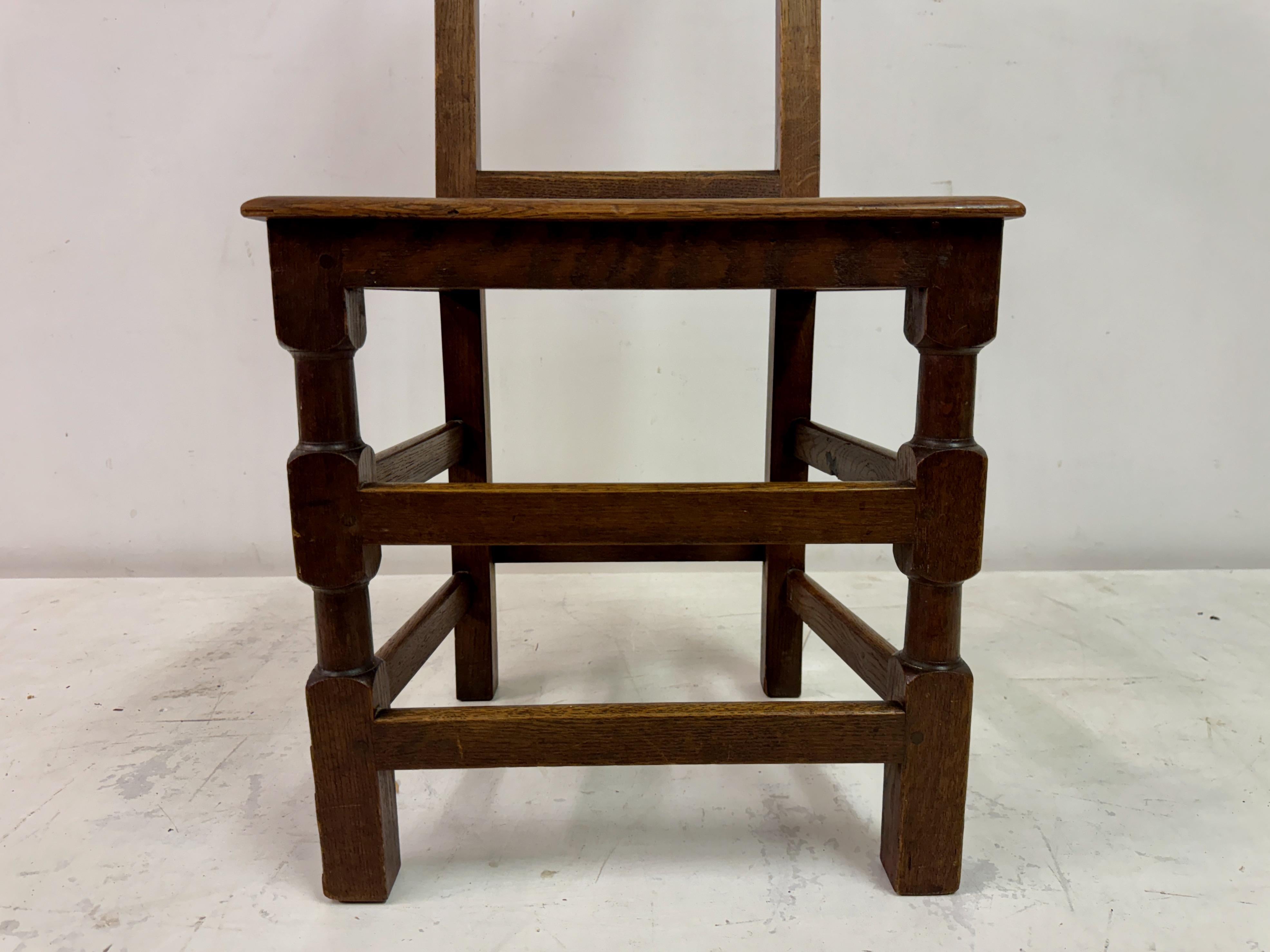 19th Century Antique Oak Ecclesiastical Side Chair