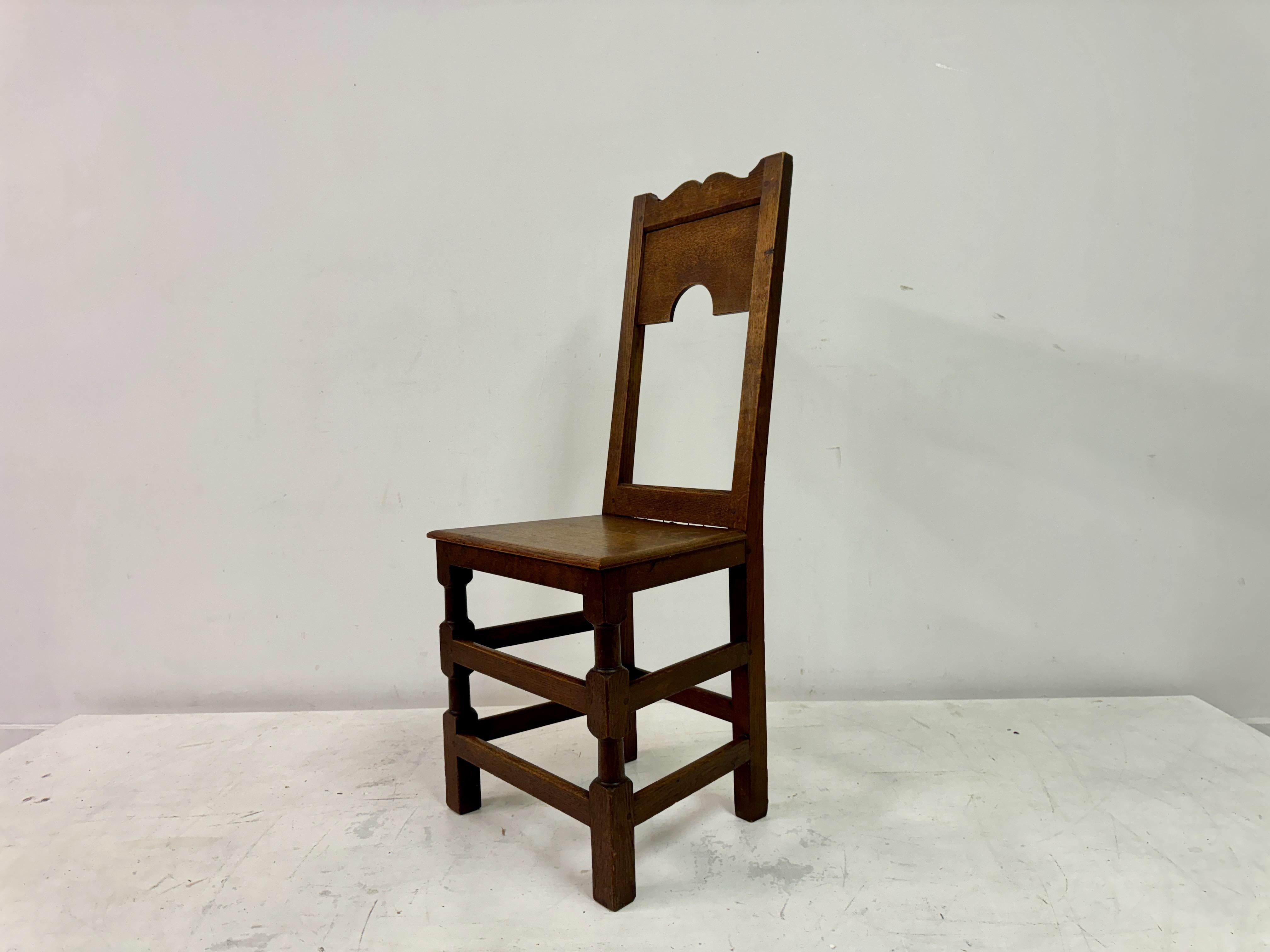 Antique Oak Ecclesiastical Side Chair 3