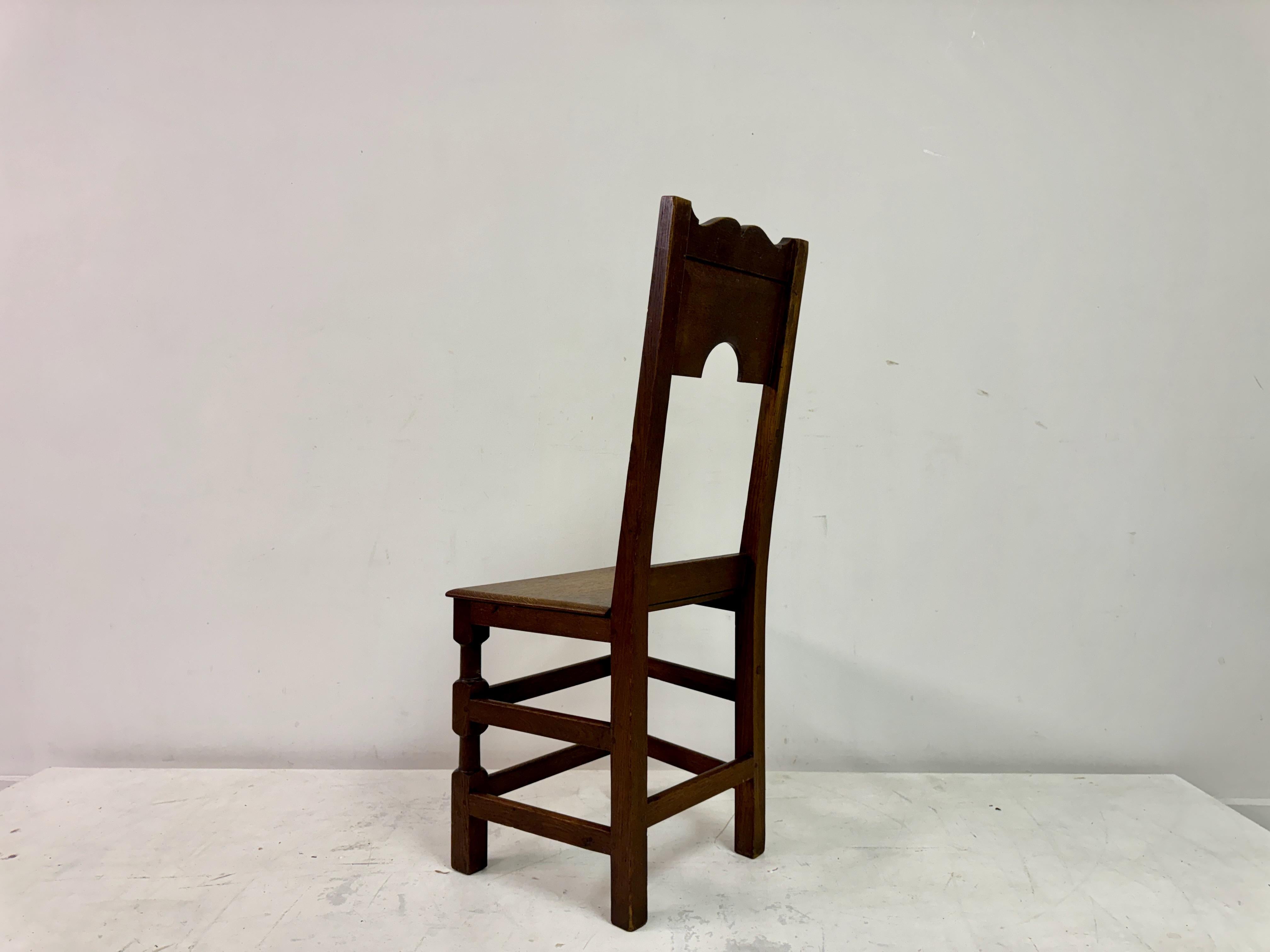 Antique Oak Ecclesiastical Side Chair 4