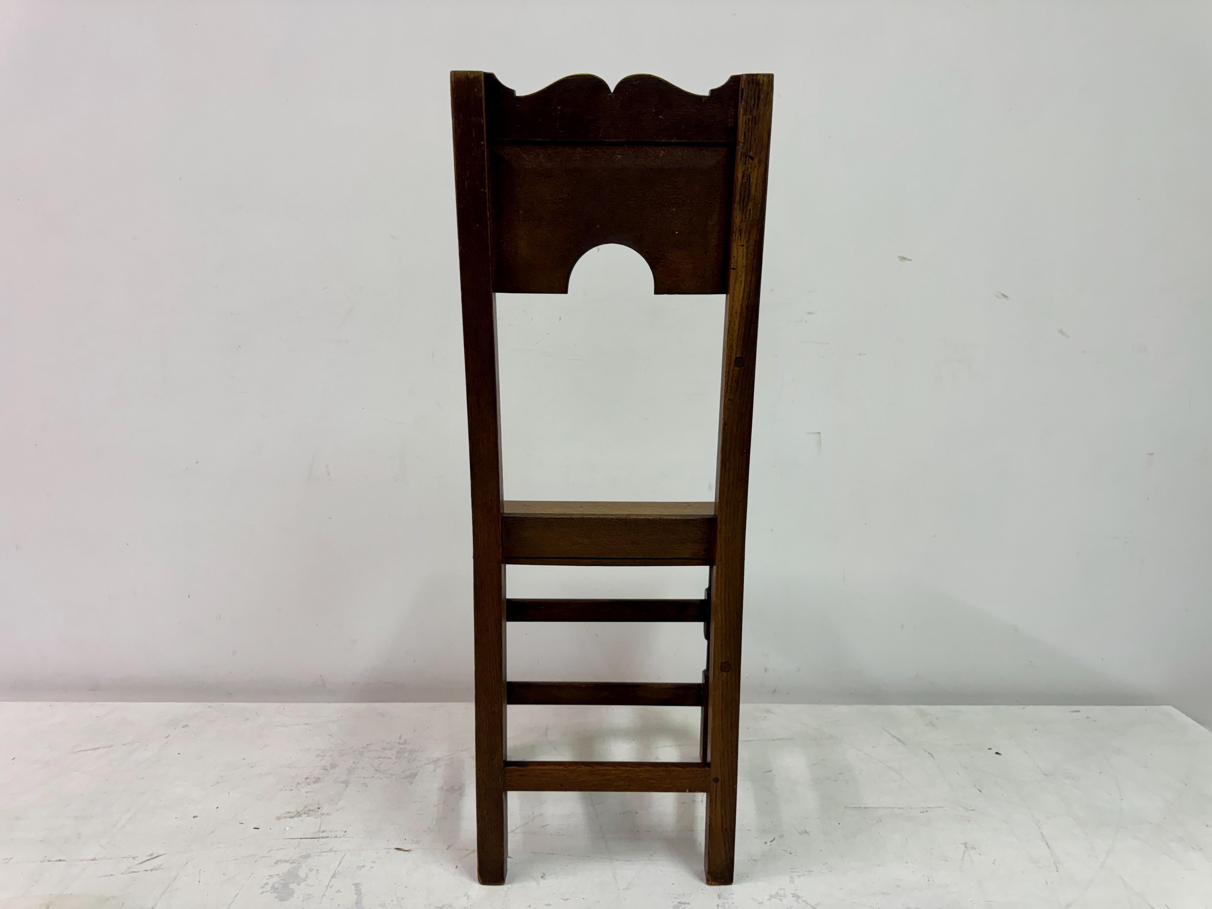 Antique Oak Ecclesiastical Side Chair 5