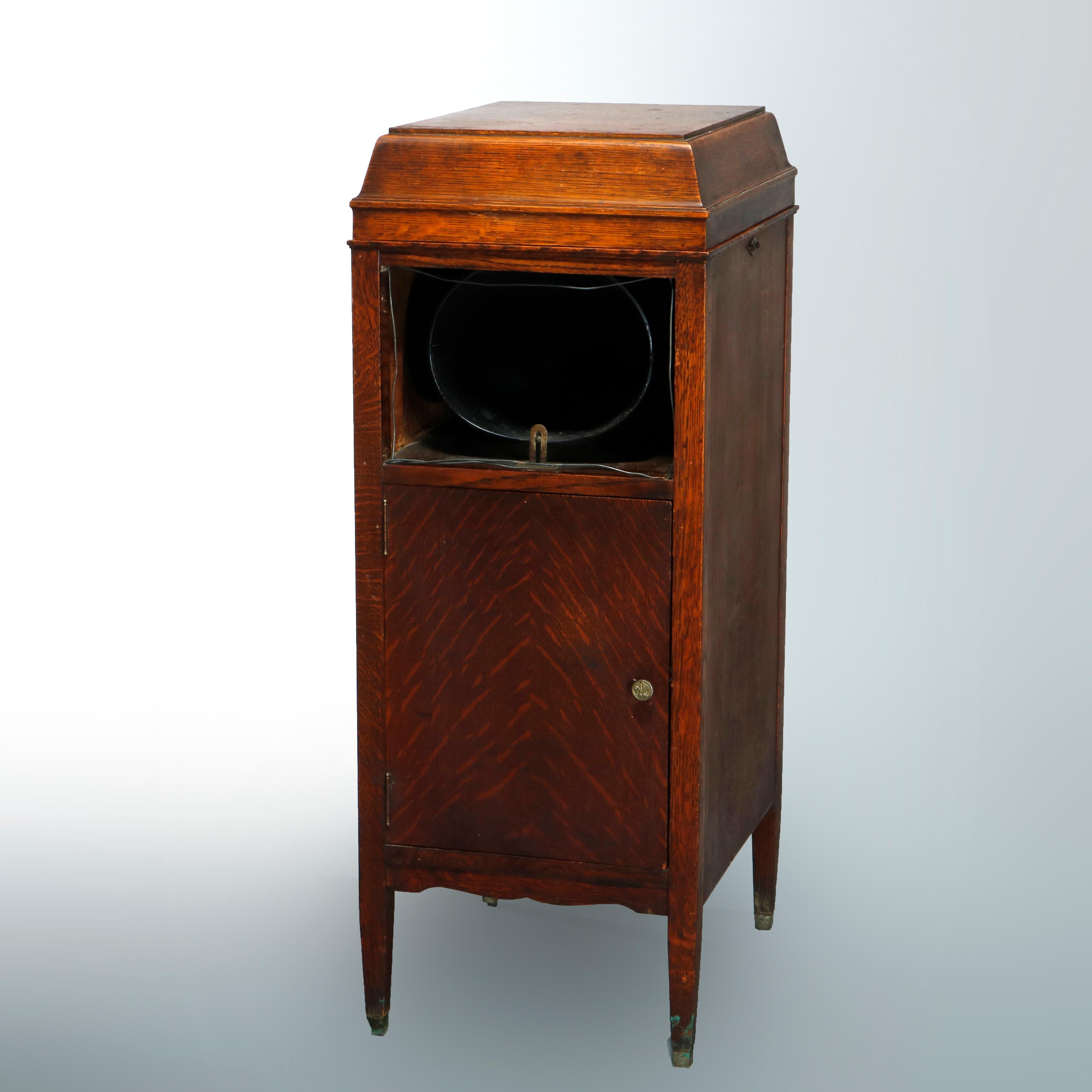 Antique Oak Edison Floor Model Cylinder Phonograph, Circa 1910 5