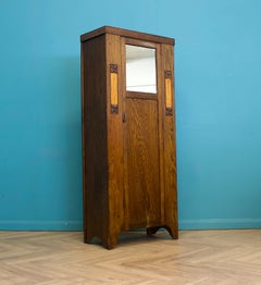 Antique Oak Edwardian Arts and Crafts Wardrobe Hall Cupboard, 1900s
