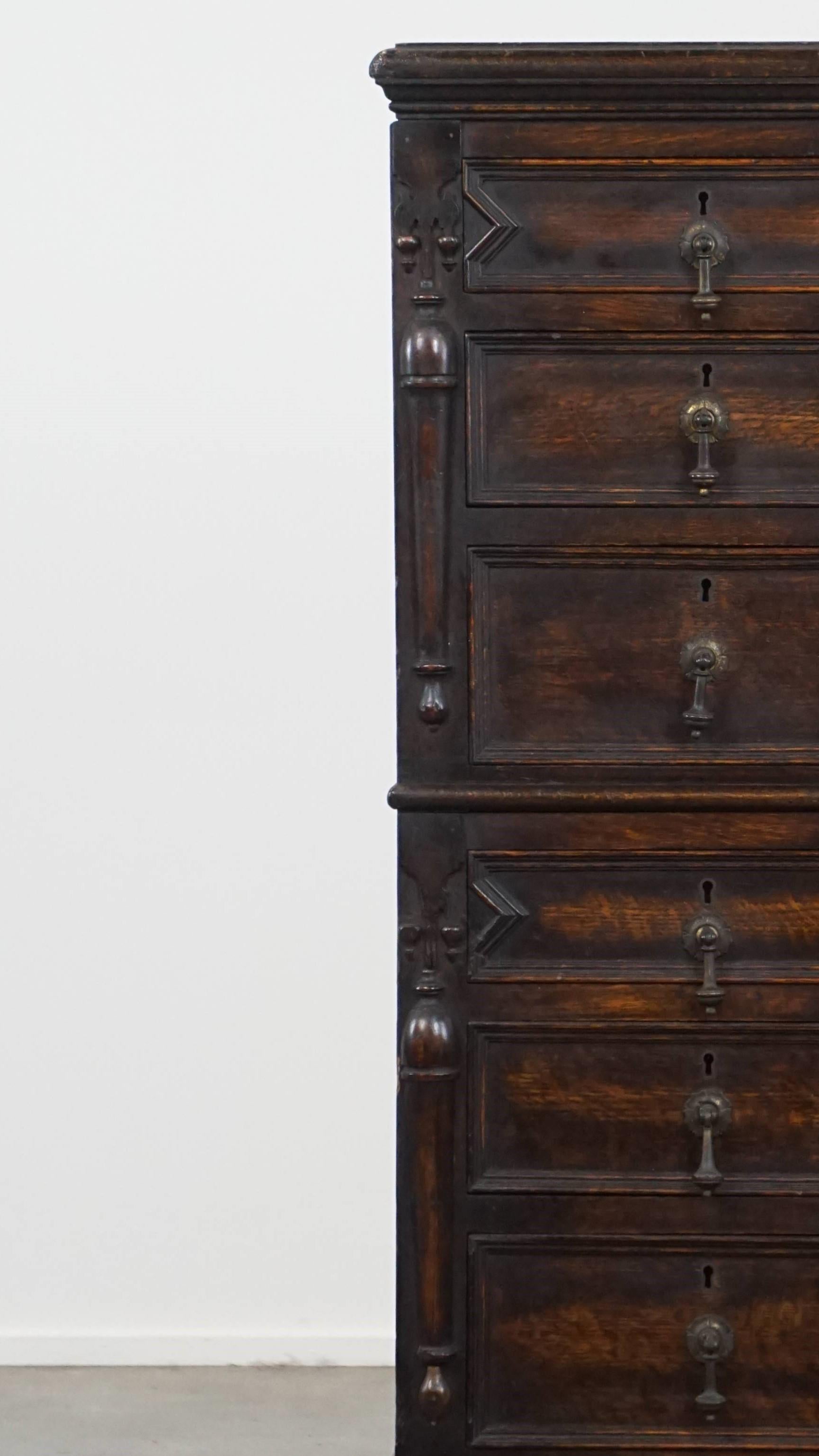 XIXe siècle Armoire anglaise ancienne en chêne du 19ème siècle en vente
