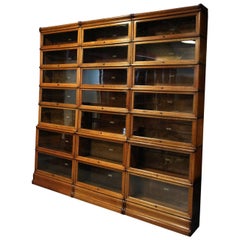 Antique Oak English Globe Wernicke Bookcase