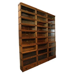Antique Oak English Globe Wernicke Bookcase
