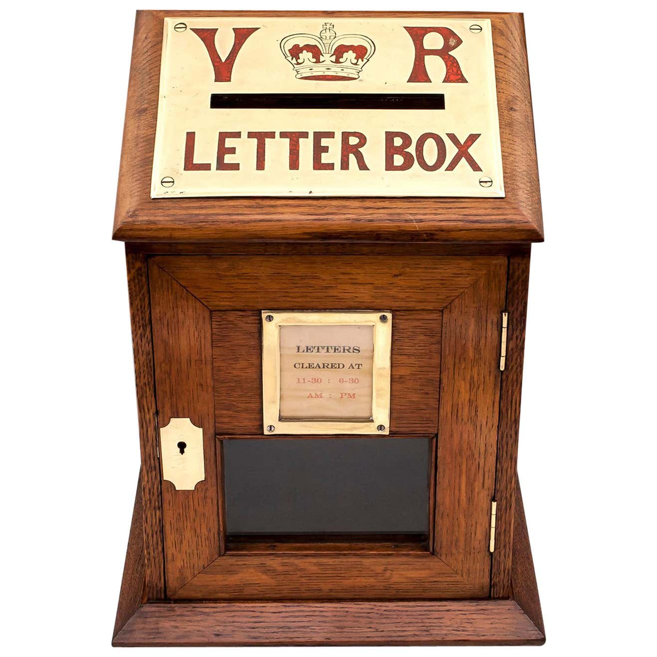 Letter Postbox Antique Oak Engraved Brass Country House Letter Post Box 19th Century ...