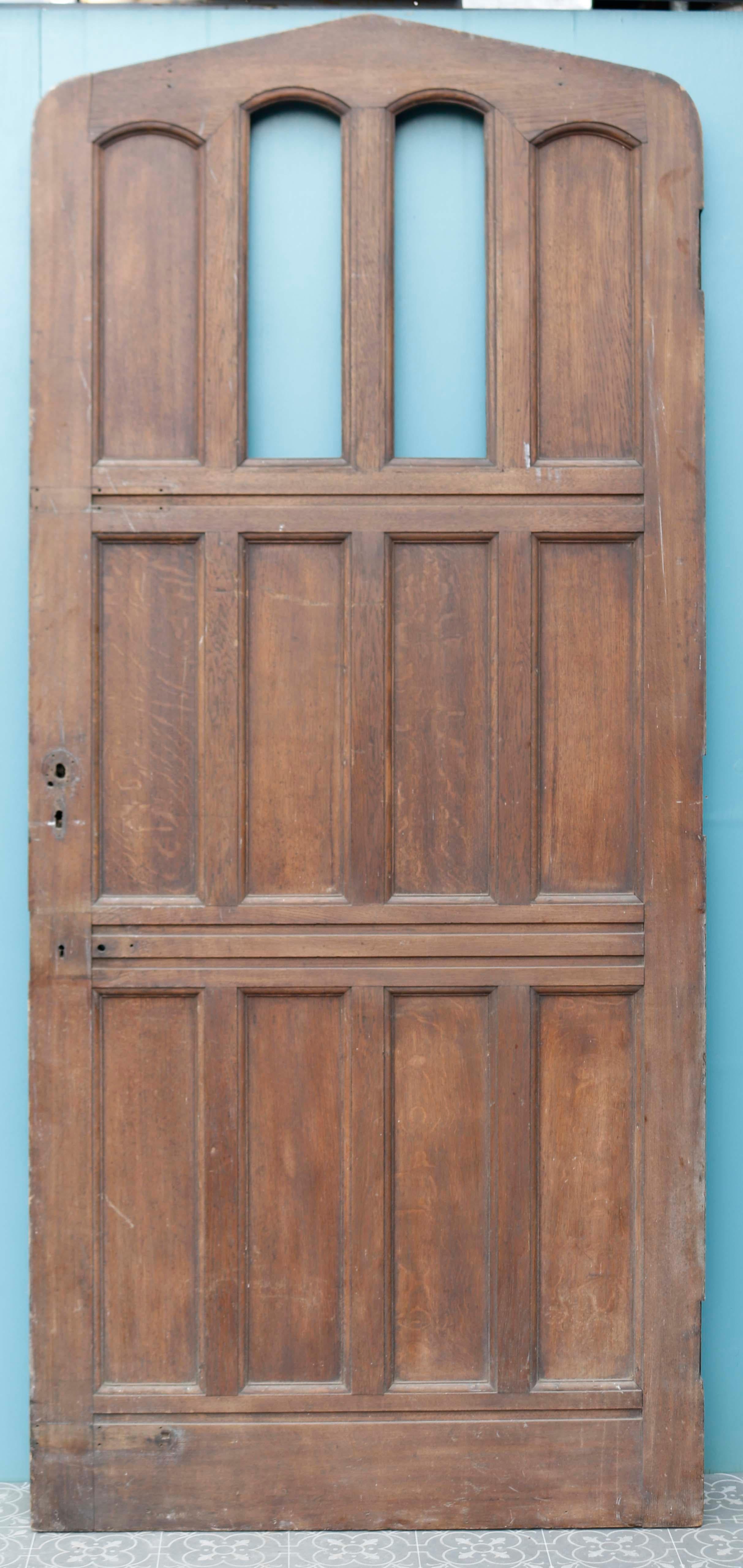 Antique Oak Exterior Door In Good Condition For Sale In Wormelow, Herefordshire