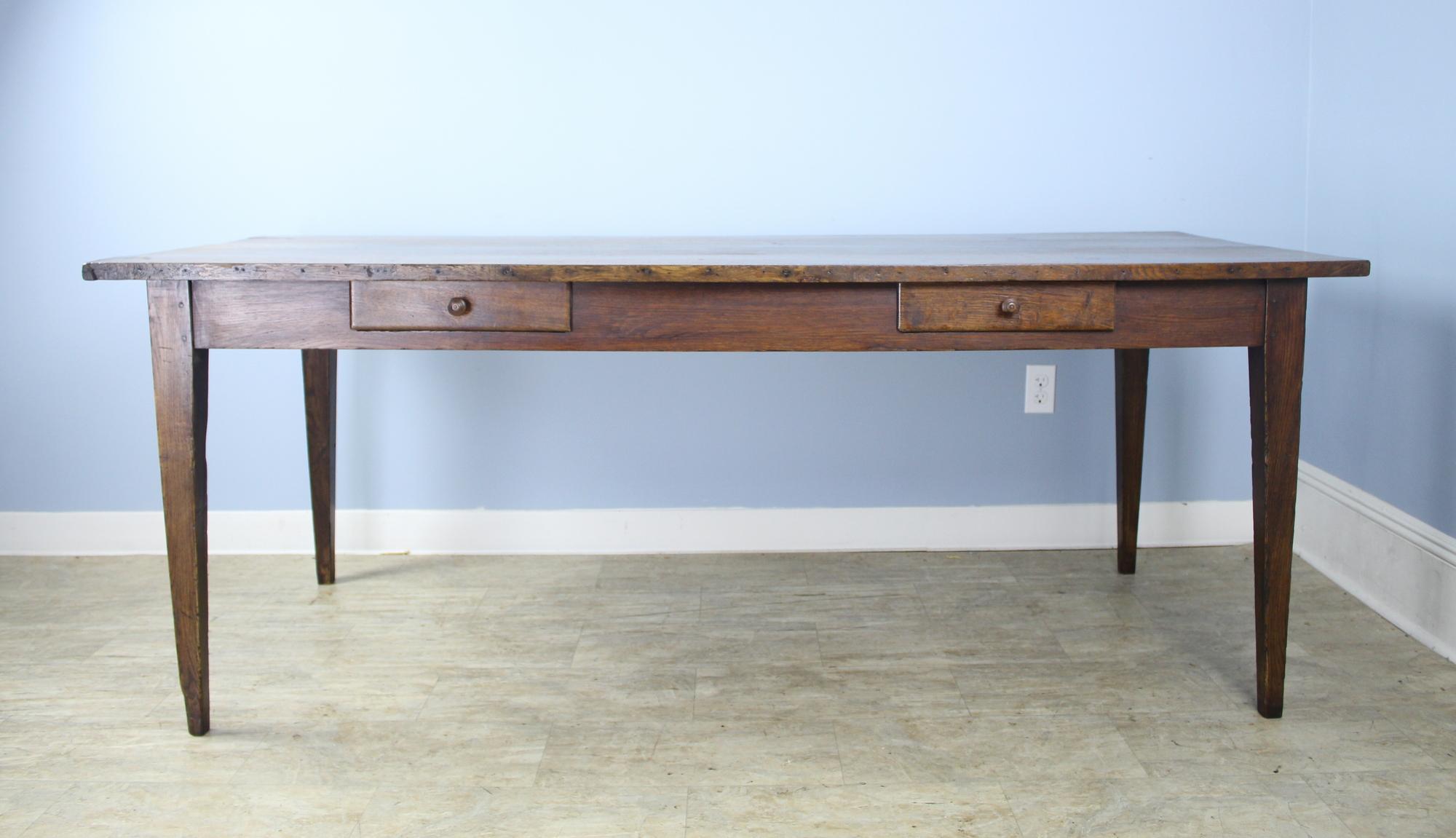 farm table with drawers