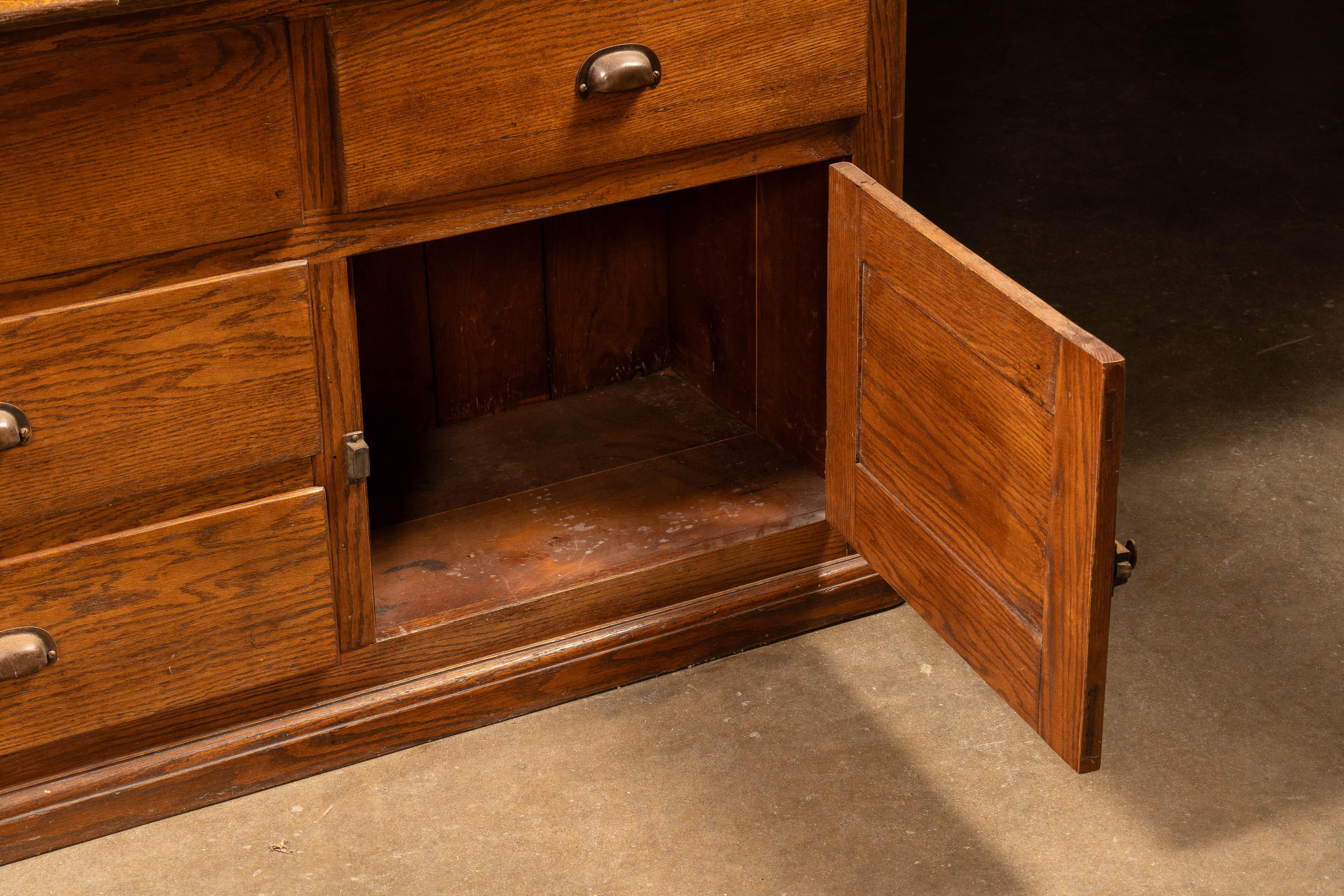Antique Oak Farmhouse Hutch For Sale 6