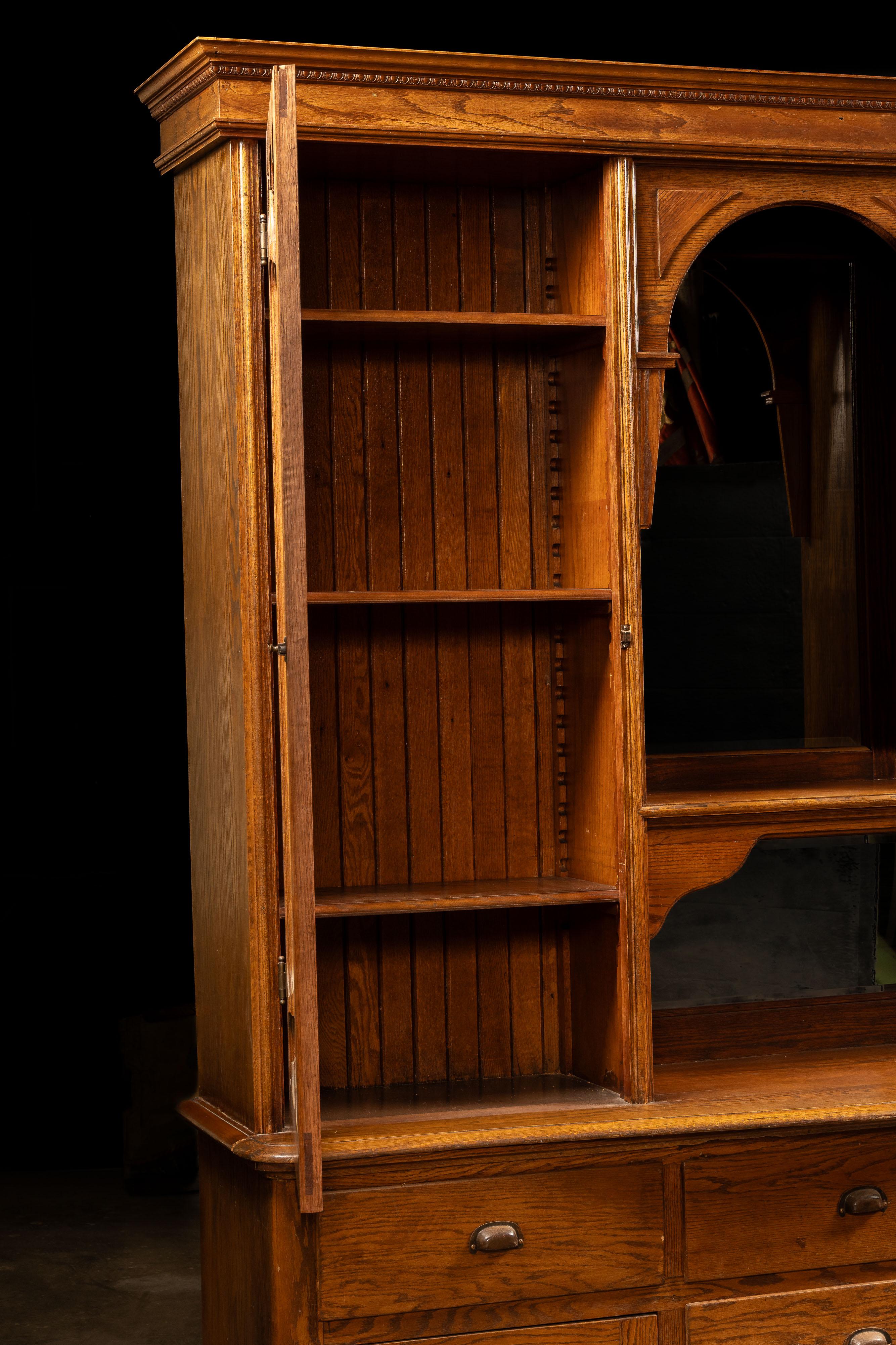 Antique Oak Farmhouse Hutch For Sale 8