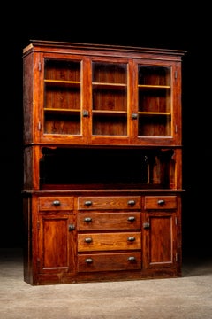 Antique Oak Farmhouse Hutch