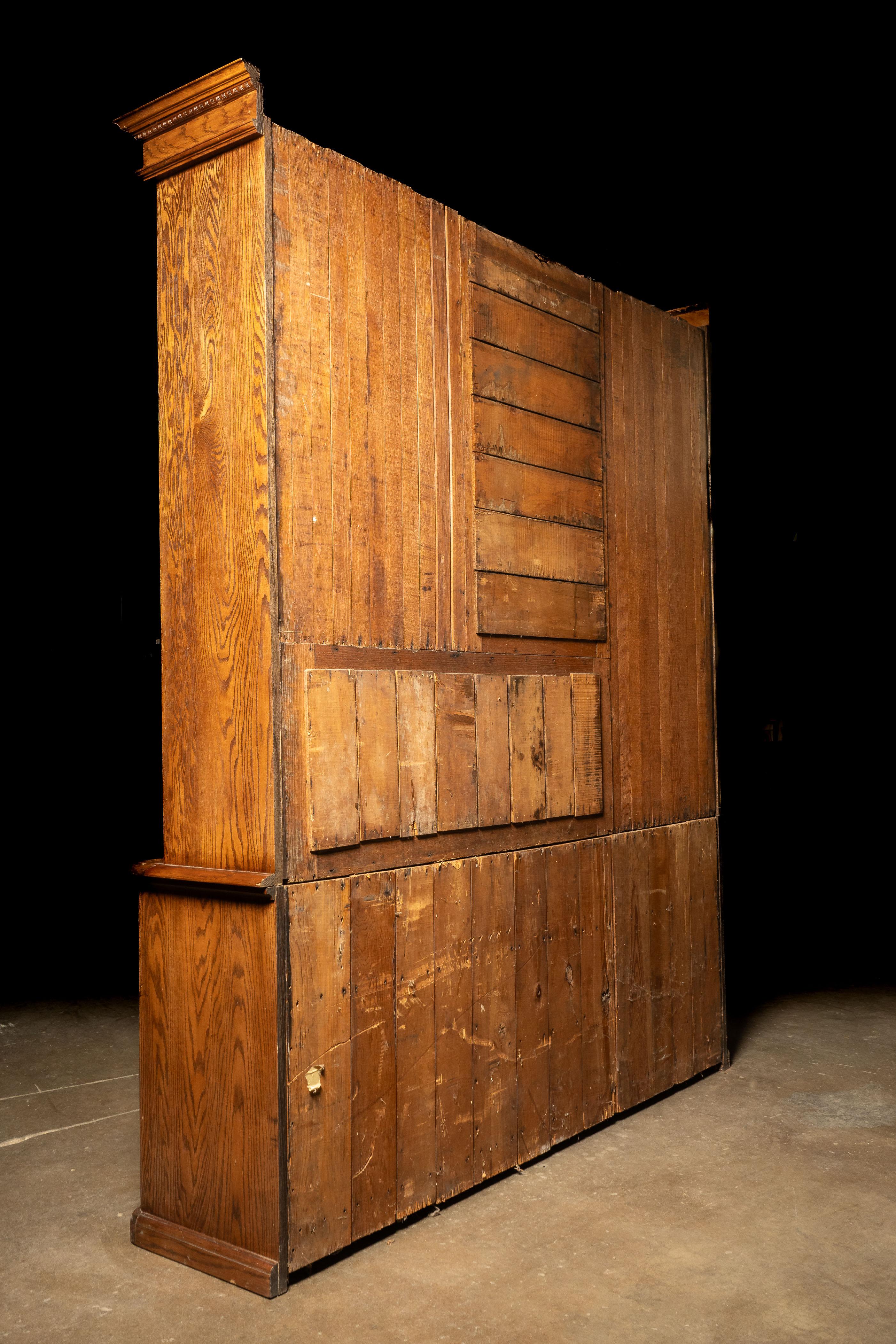 American Antique Oak Farmhouse Hutch For Sale