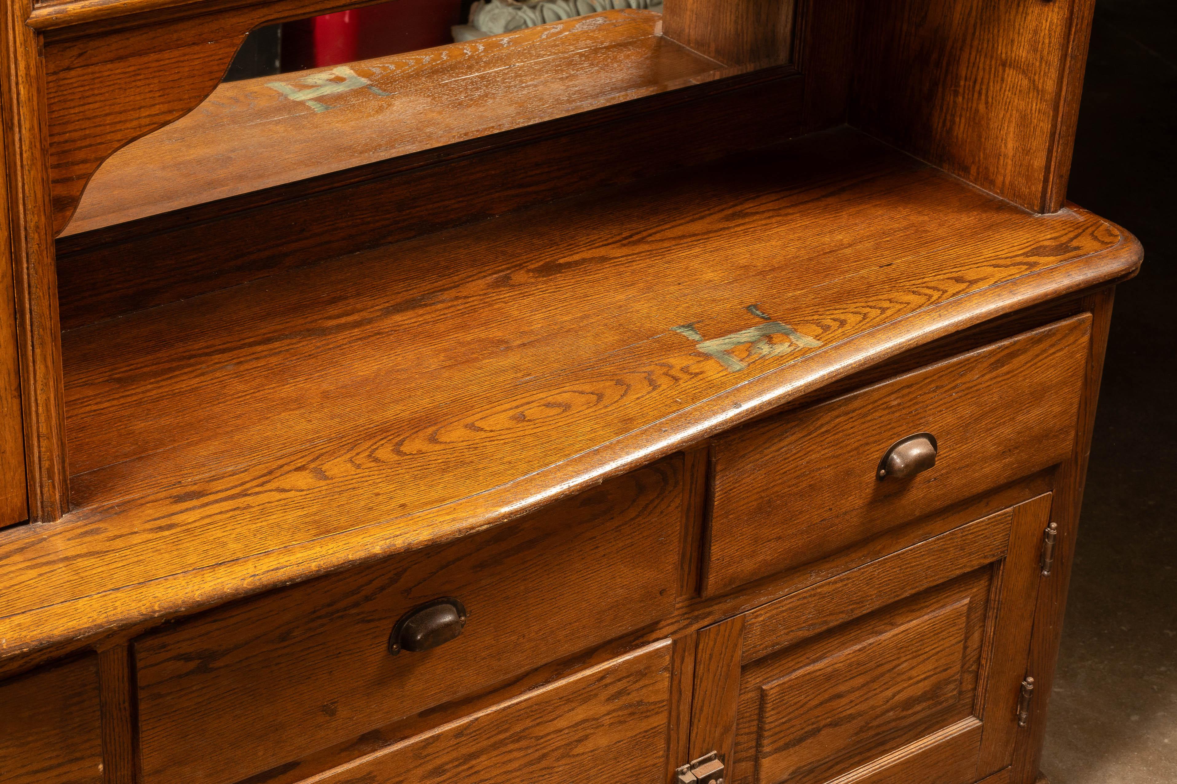 Antique Oak Farmhouse Hutch For Sale 3